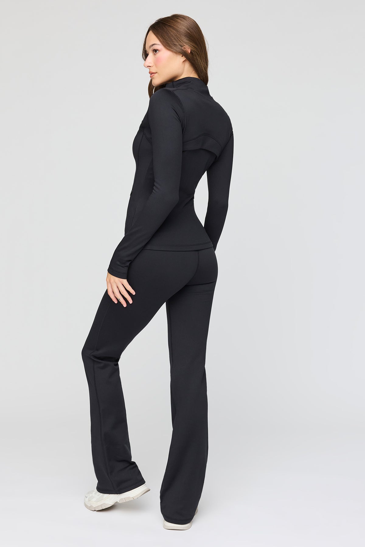 Alt View 3. Warm Tech Fleece Lined Flare Legging - Black