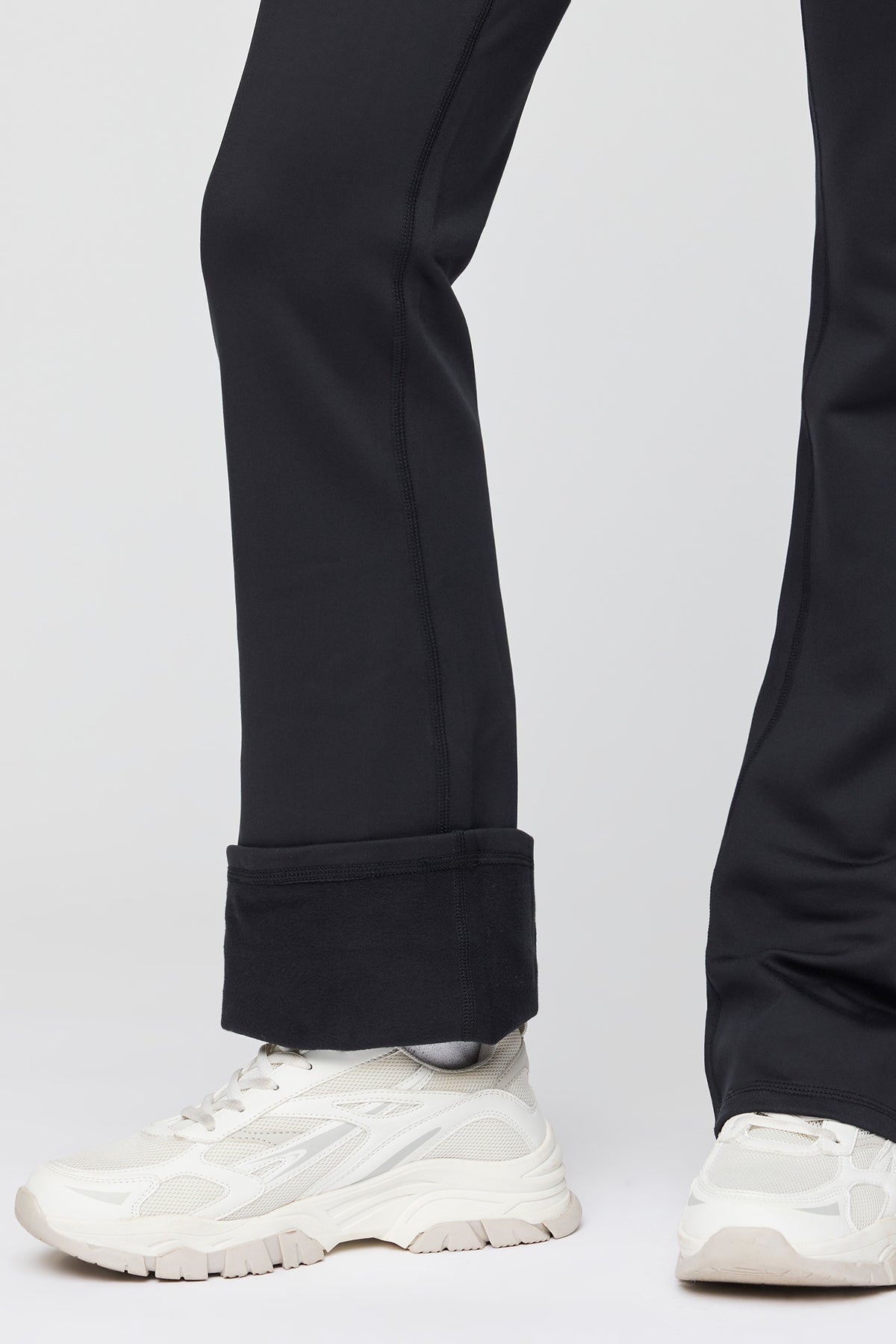 Alt View 4. Warm Tech Fleece Lined Flare Legging - Black