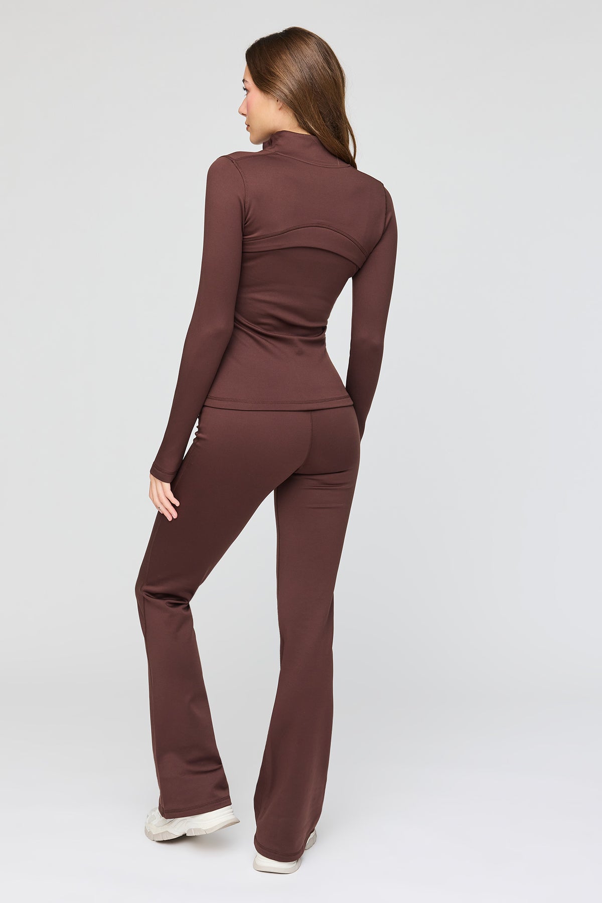 Alt View 3. Warm Tech Fleece Lined Flare Legging - Brown