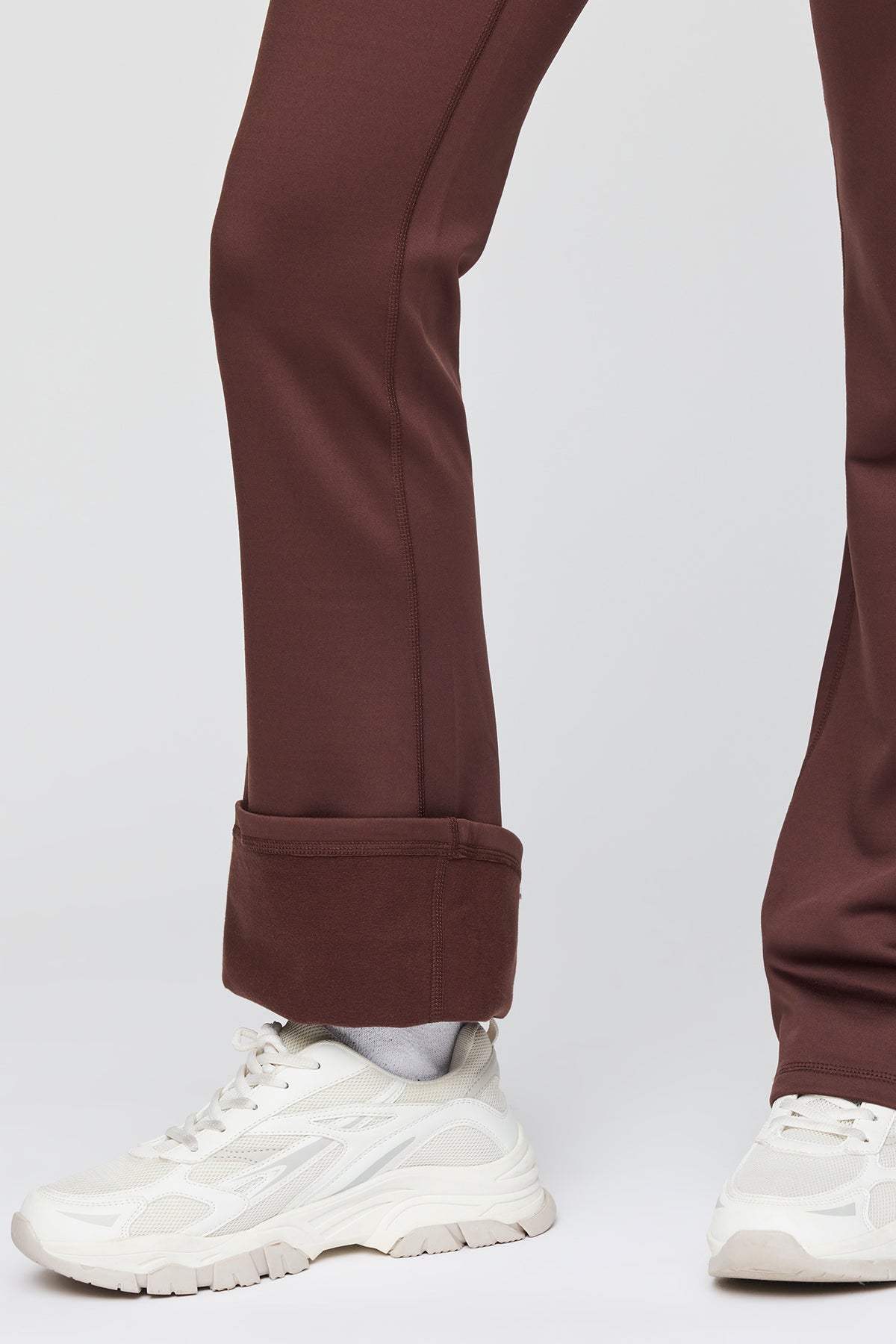 Alt View 4. Warm Tech Fleece Lined Flare Legging - Brown