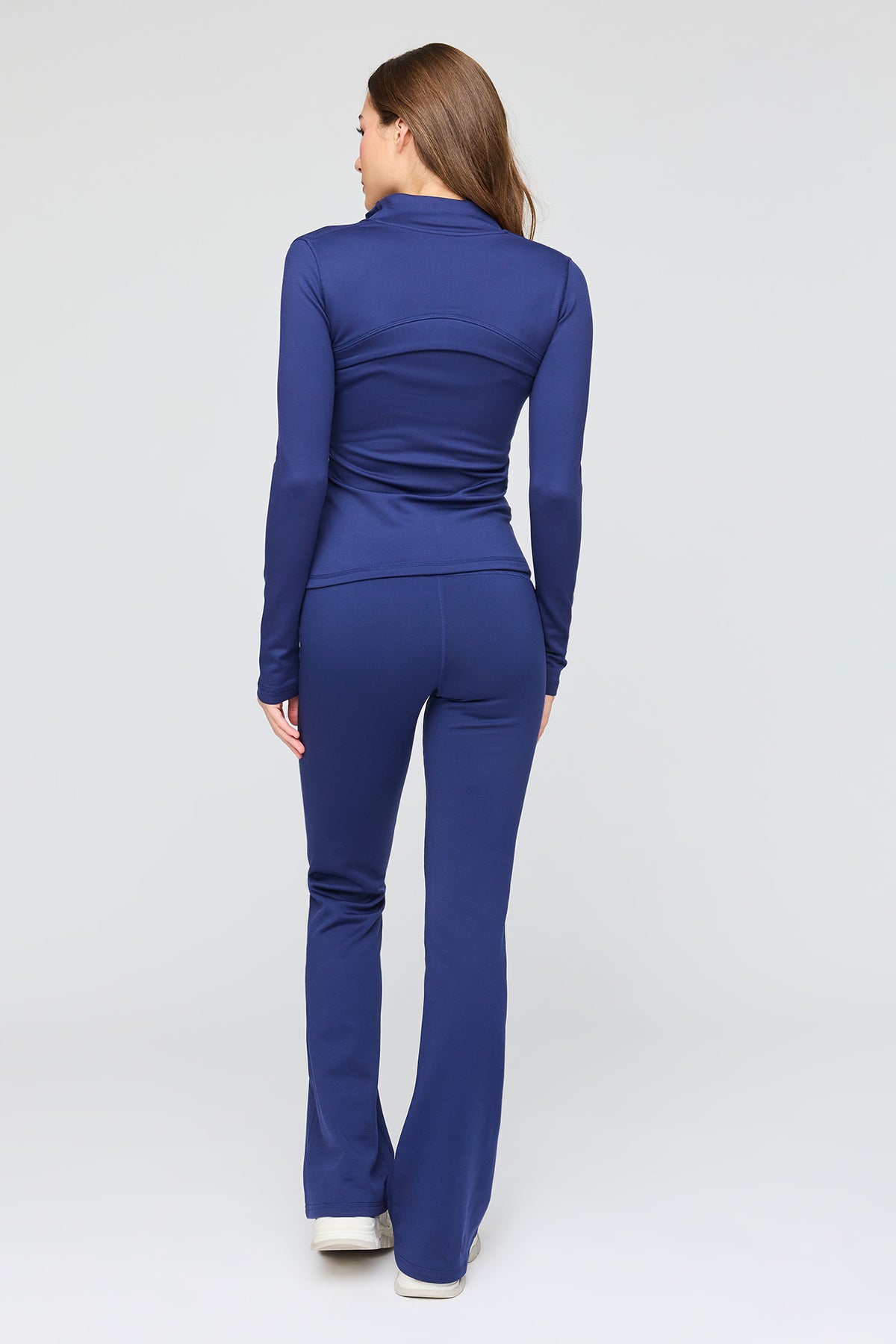 Alt View 3. Warm Tech Fleece Lined Flare Legging - Navy