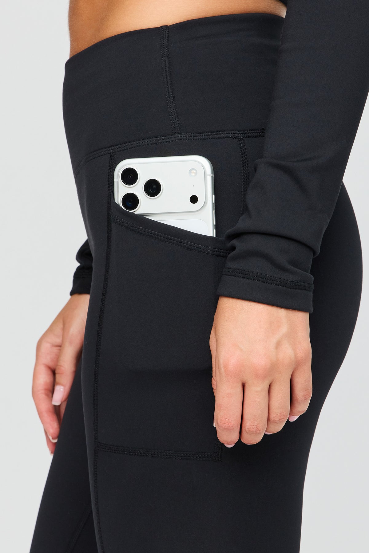 Alt View 4. U/A Fleece Lined Legging - Black