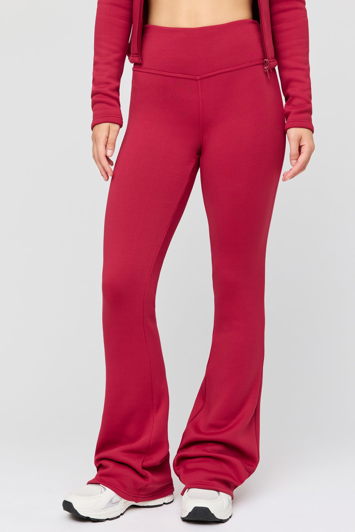Alt View 2. Warmest Tech Faux Fur Lined Flare Legging - Red