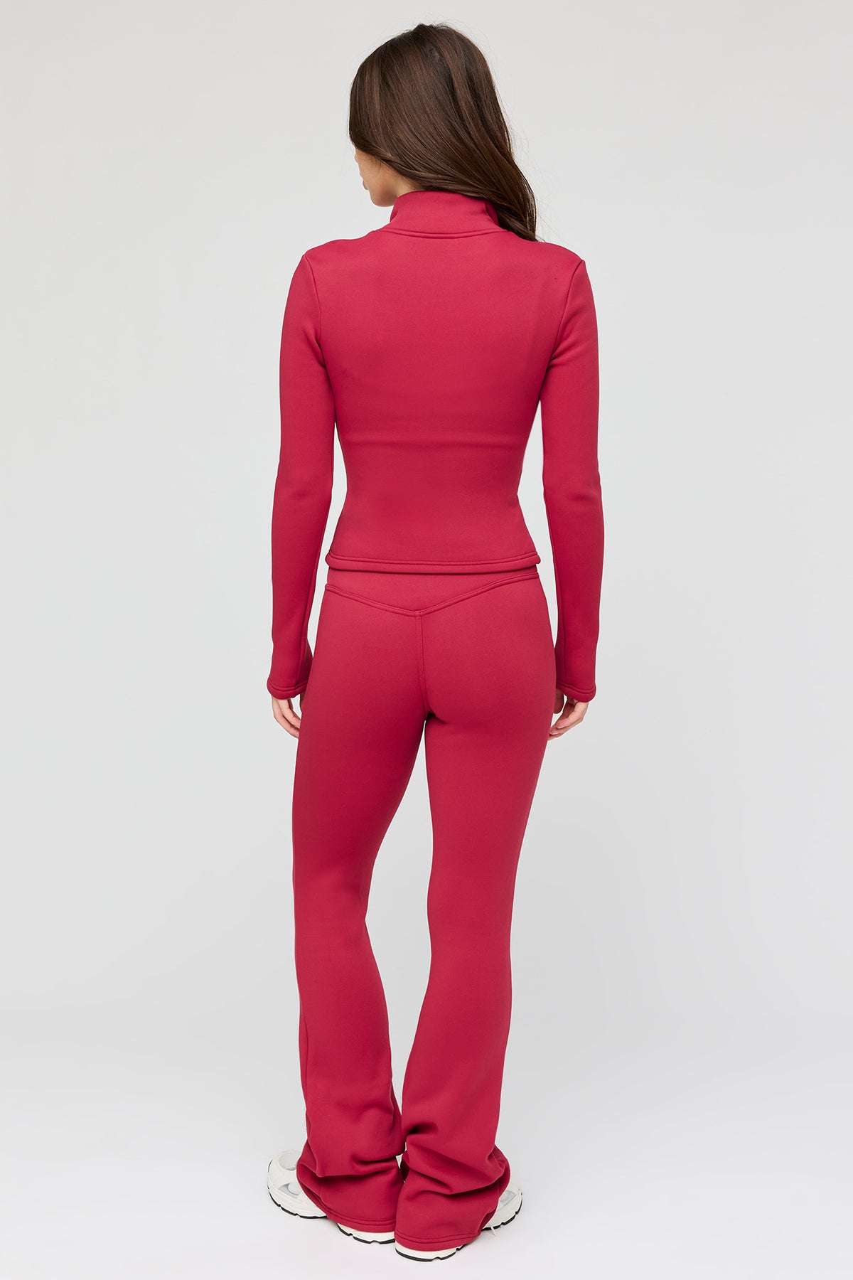 Alt View 3. Warmest Tech Faux Fur Lined Flare Legging - Red
