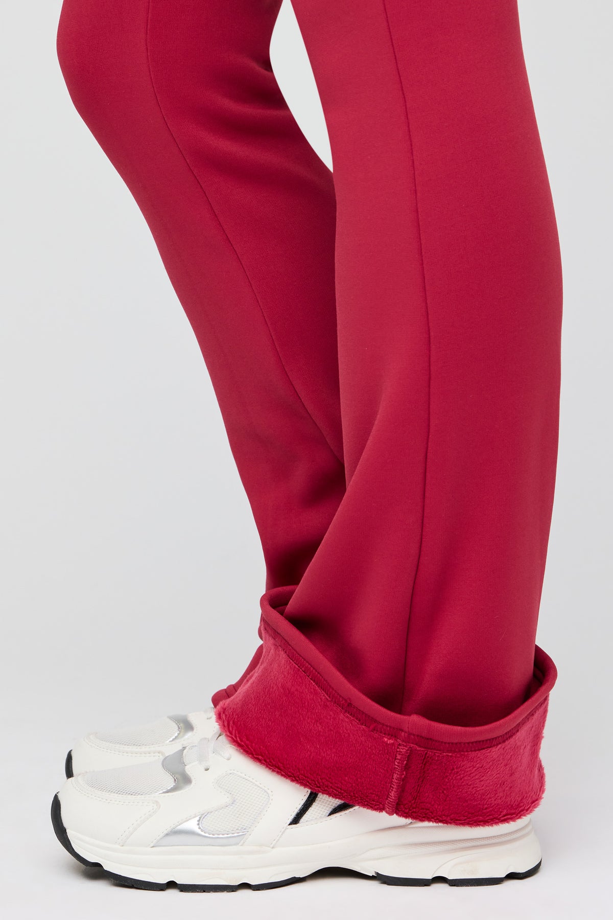 Alt View 4. Warmest Tech Faux Fur Lined Flare Legging - Red