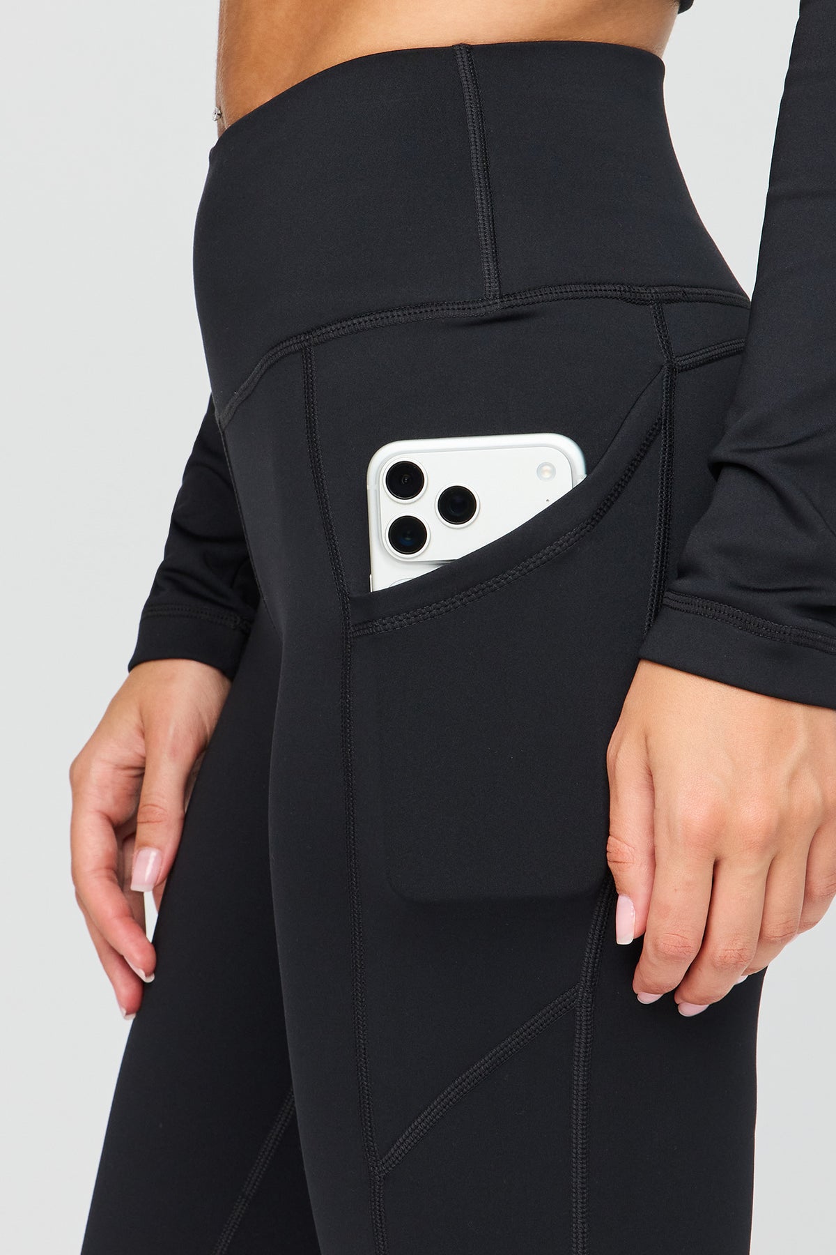 Alt View 4. U/A Fleece Lined Flare Legging - Black