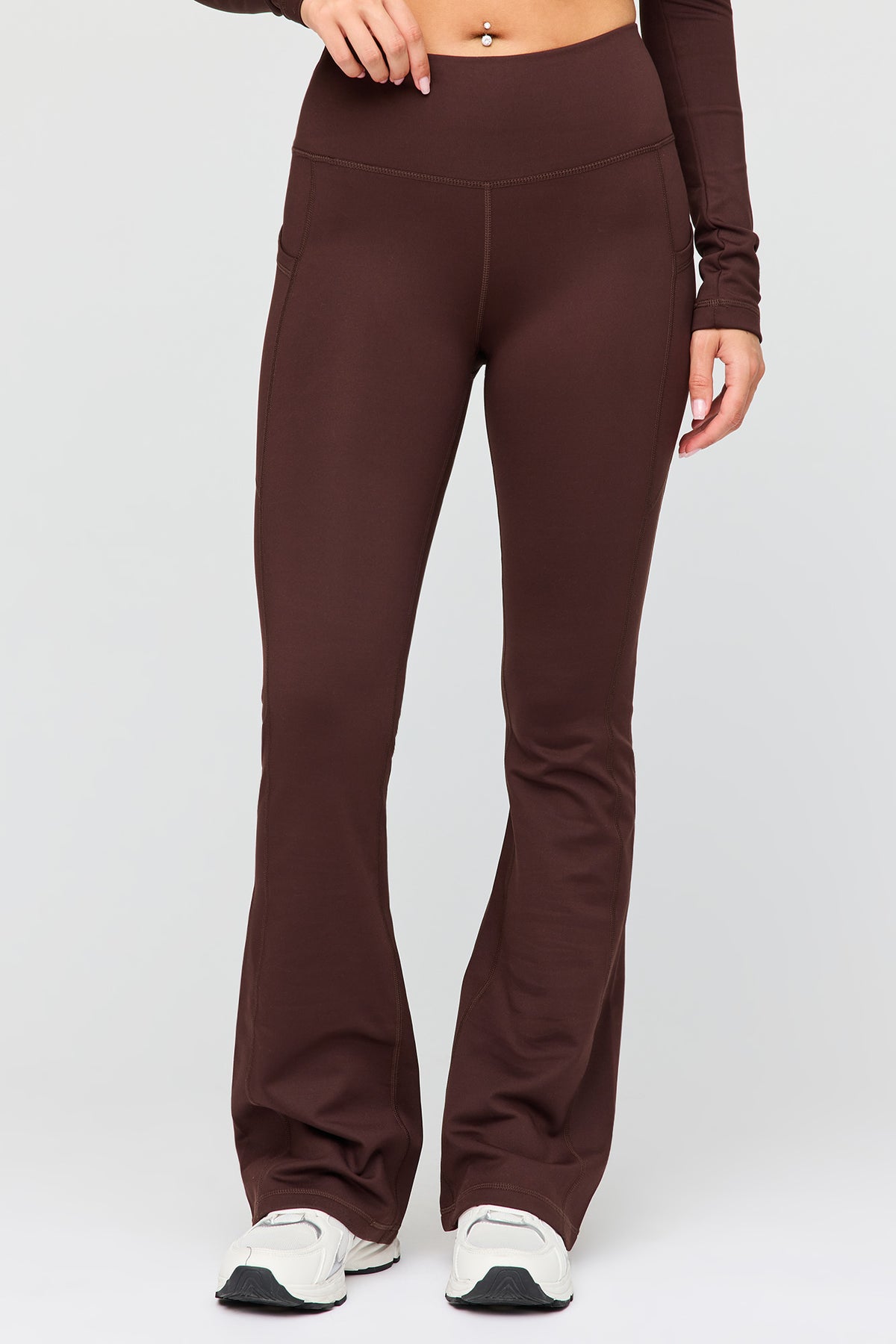 Alt View 2. U/A Fleece Lined Flare Legging - Brown