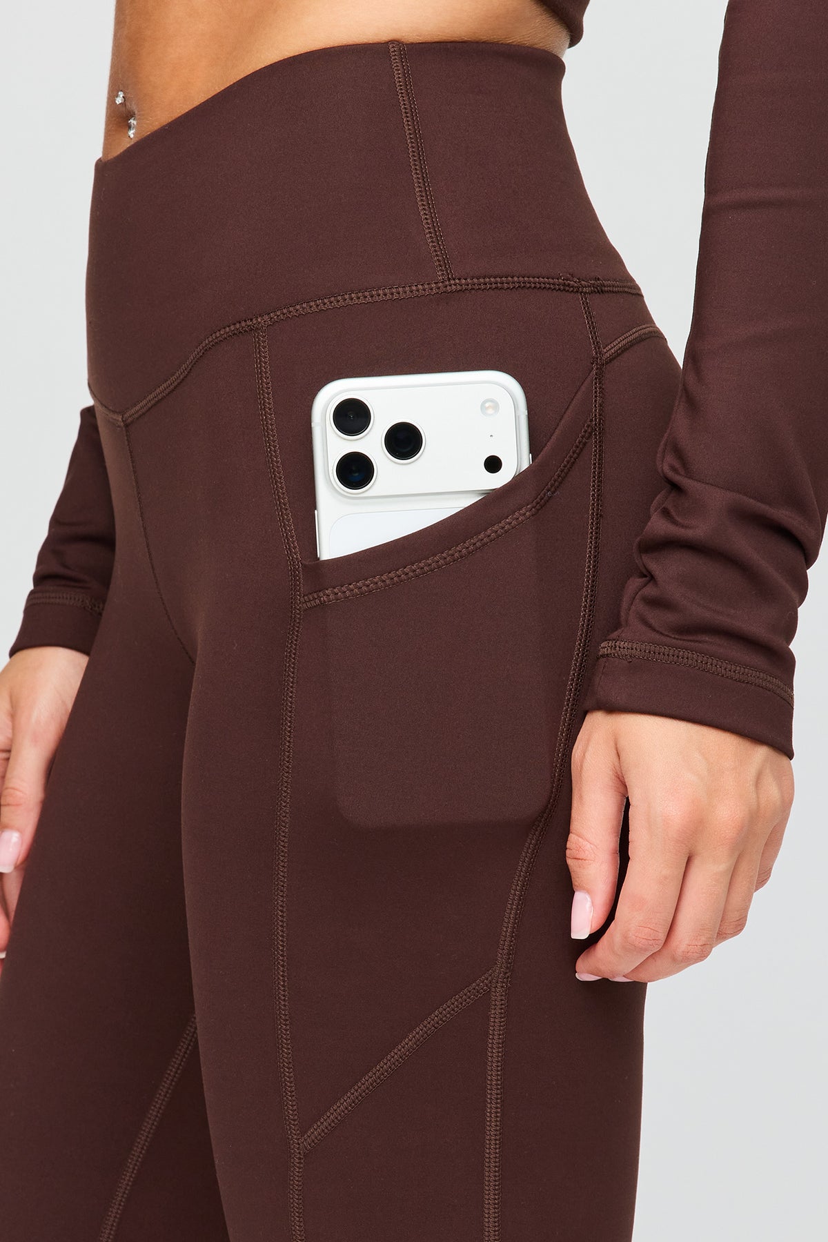 Alt View 4. U/A Fleece Lined Flare Legging - Brown