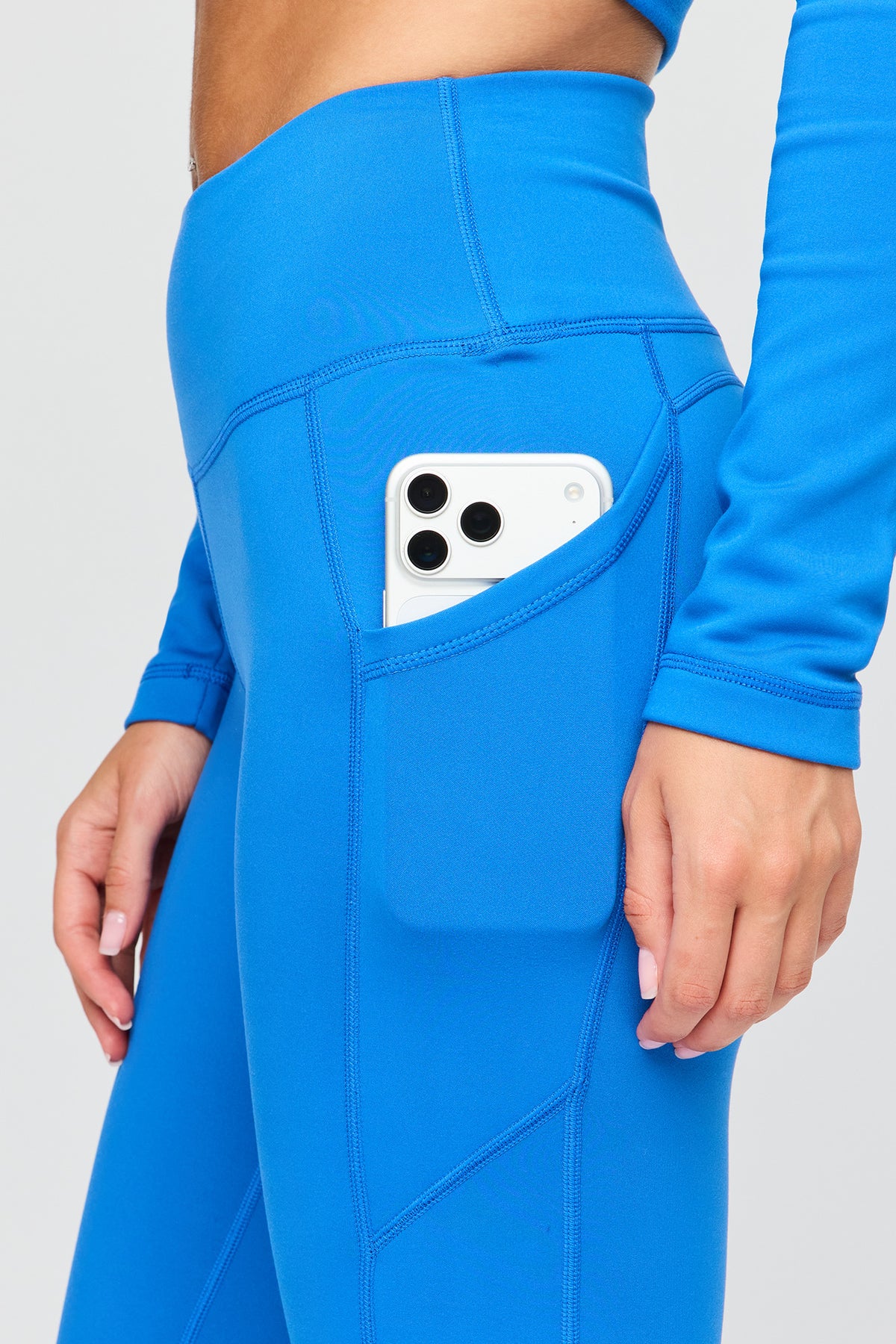 Alt View 4. U/A Fleece Lined Flare Legging - Blue