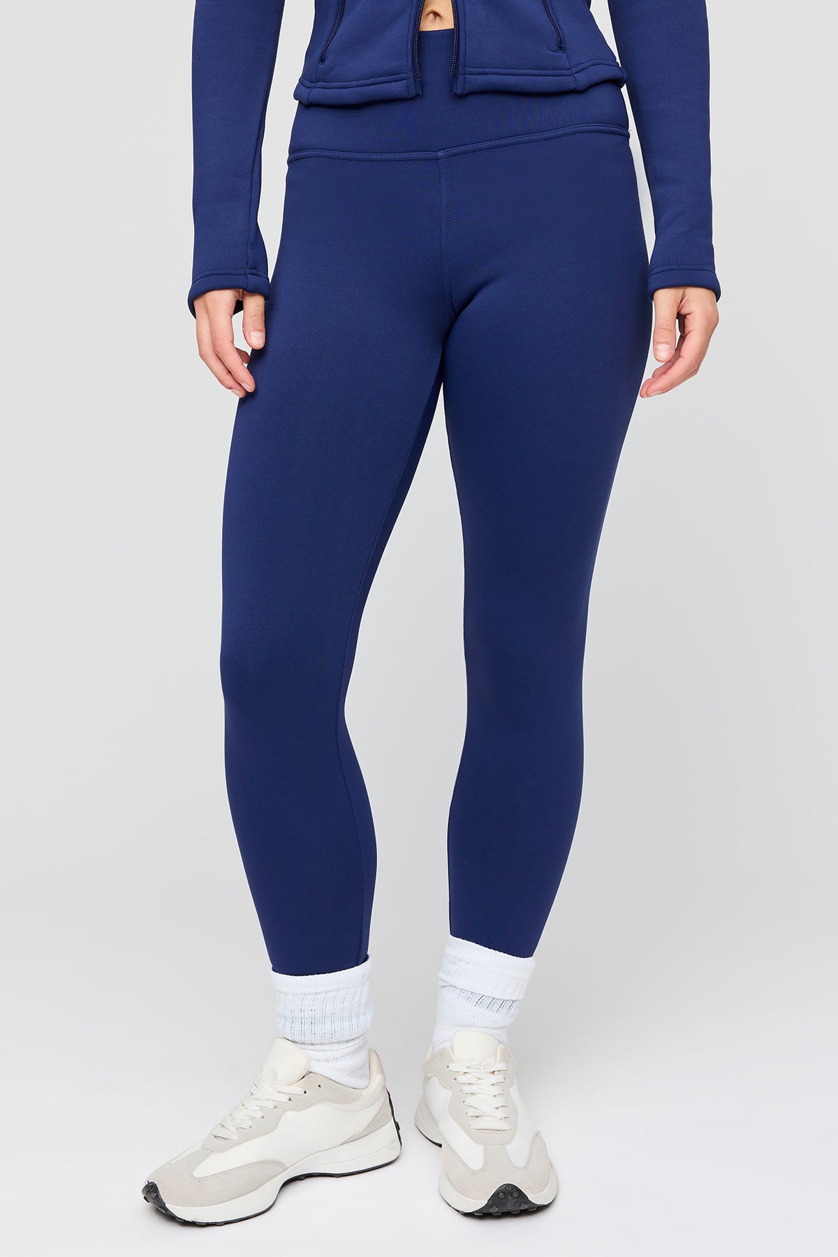 Alt View 2. Warmest Tech Faux Fur Lined Legging - Navy