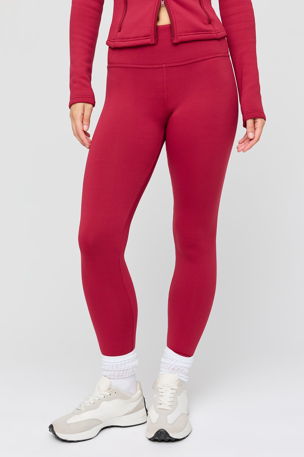 Alt View 2. Warmest Tech Faux Fur Lined Legging - Red