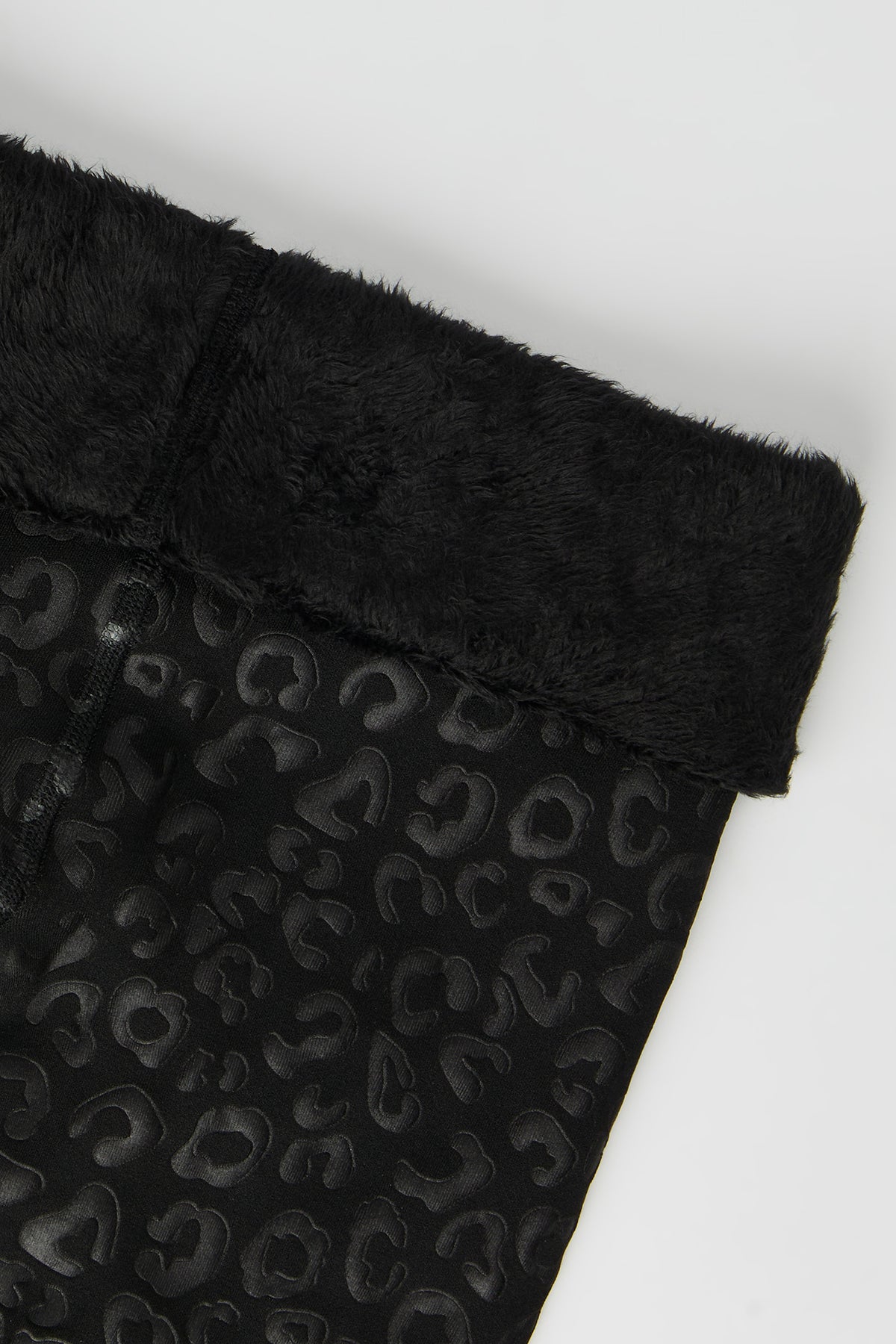 Alt View 2. Leopard Faux Fur Lined Tights - Leopard