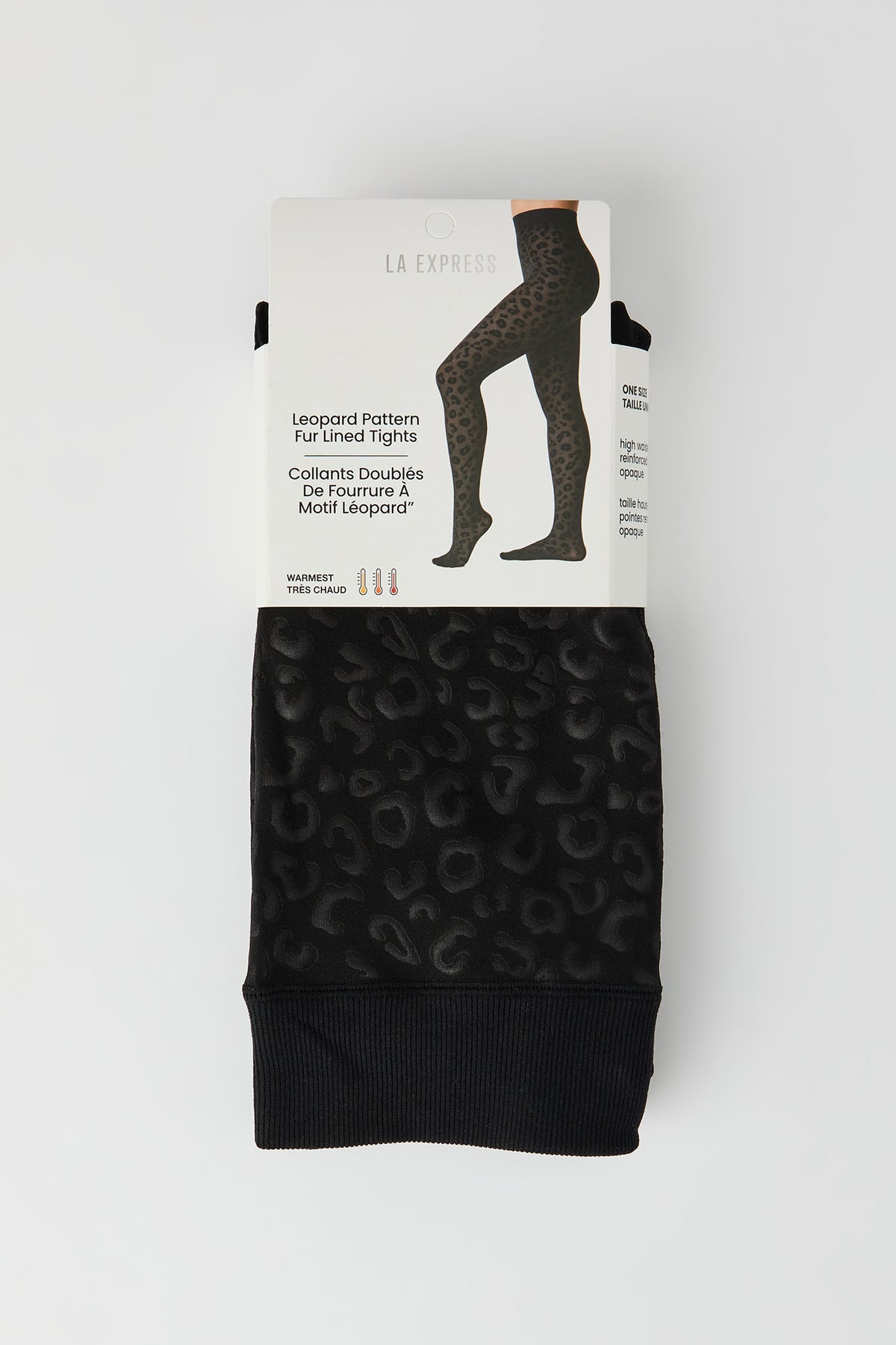 Leopard Faux Fur Lined Tights - Leopard