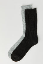 Chaussettes en tricot torsadé (2 paires)