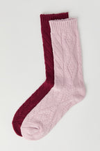 Chaussettes en tricot torsadé (2 paires)