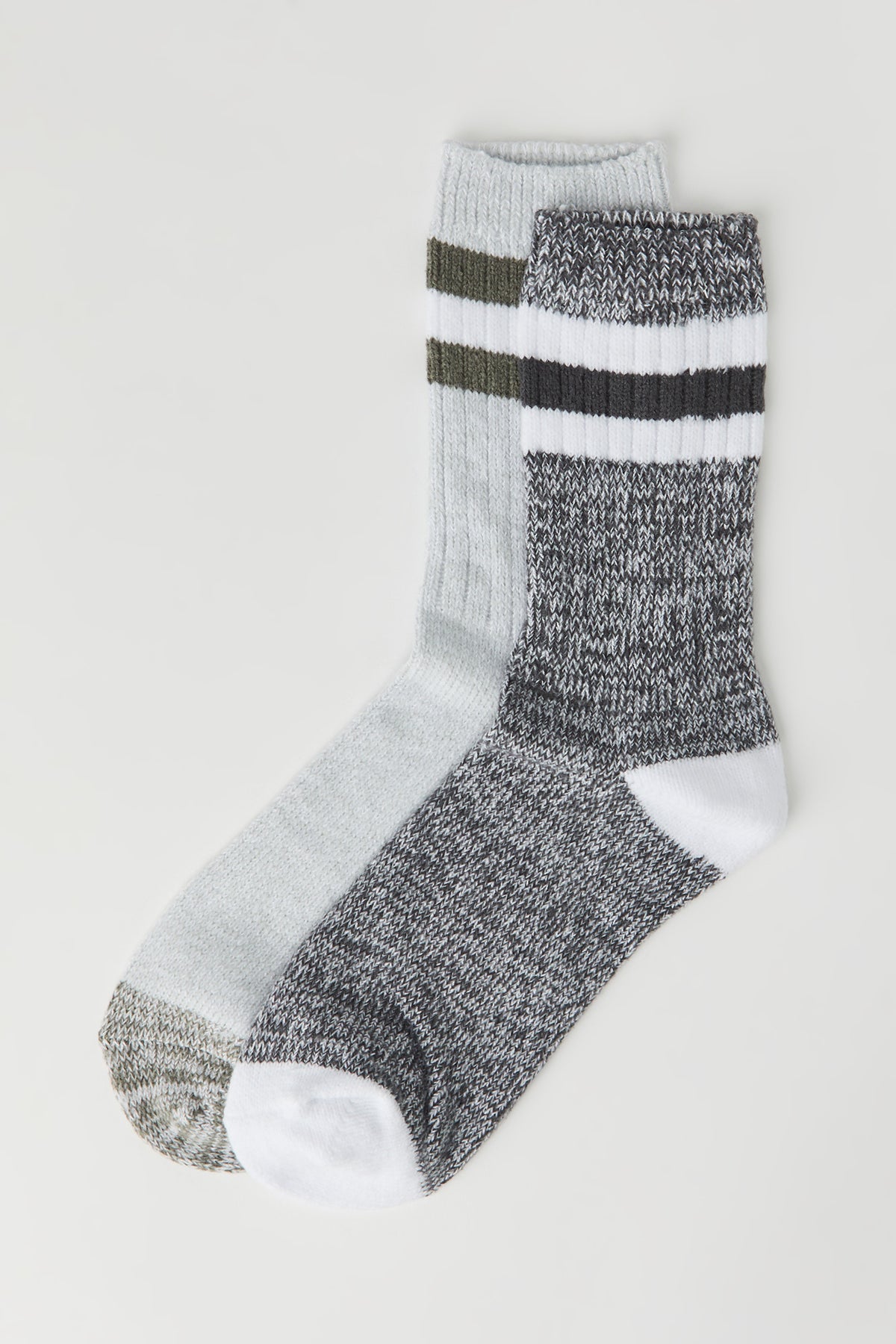 Striped Knit Socks (2 Pack) - Heather Grey