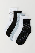 Polka Dot Quarter Socks (5 Pack)