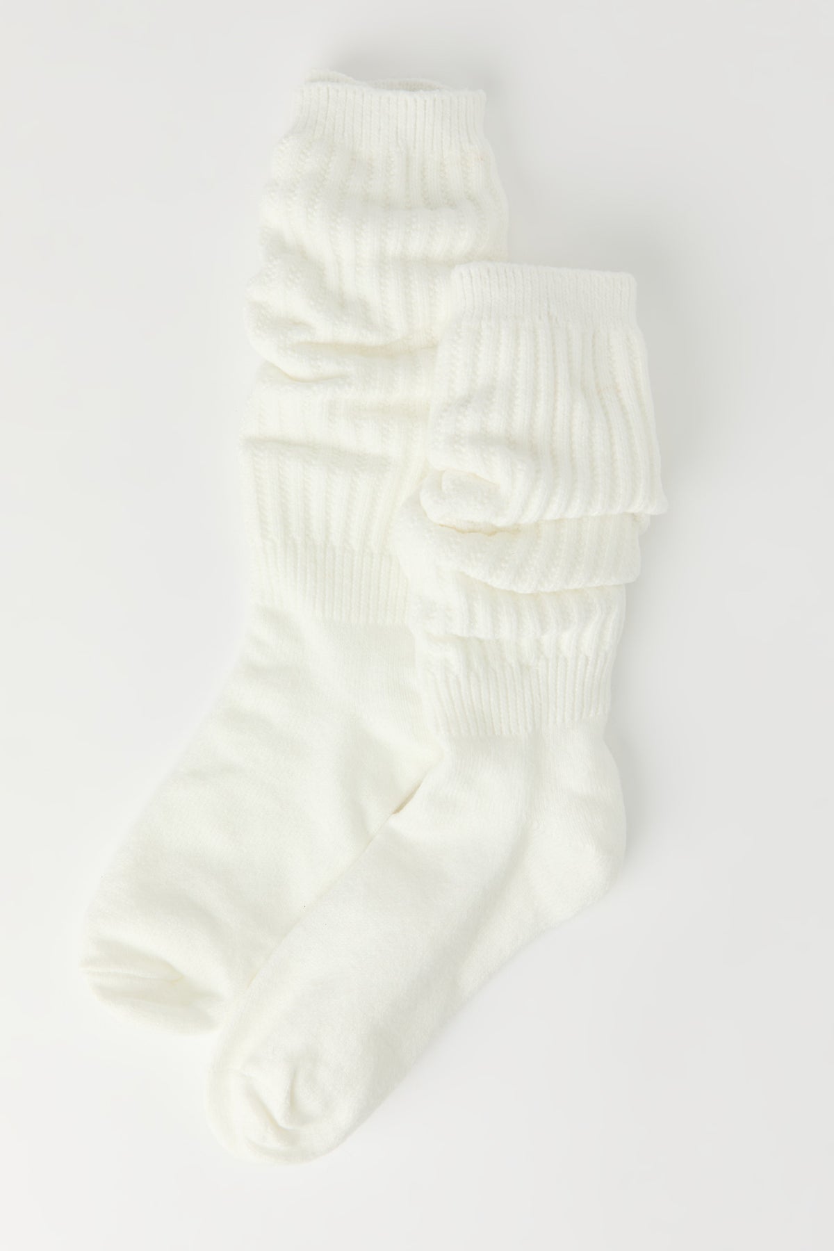 Ribbed Slouchy Socks (2 Pack) - White