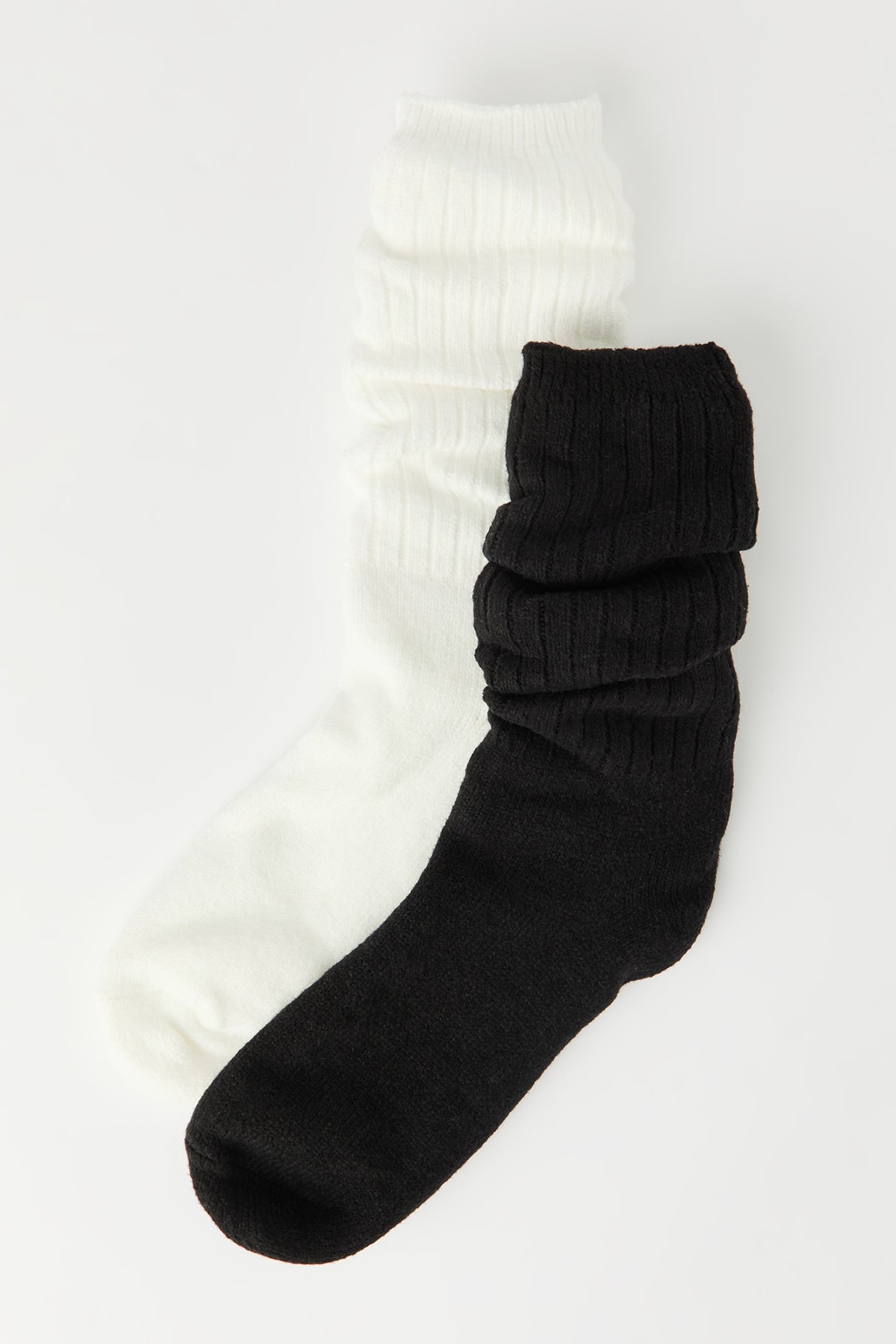 Rhinestone Slouchy Socks (2 Pack) - Black