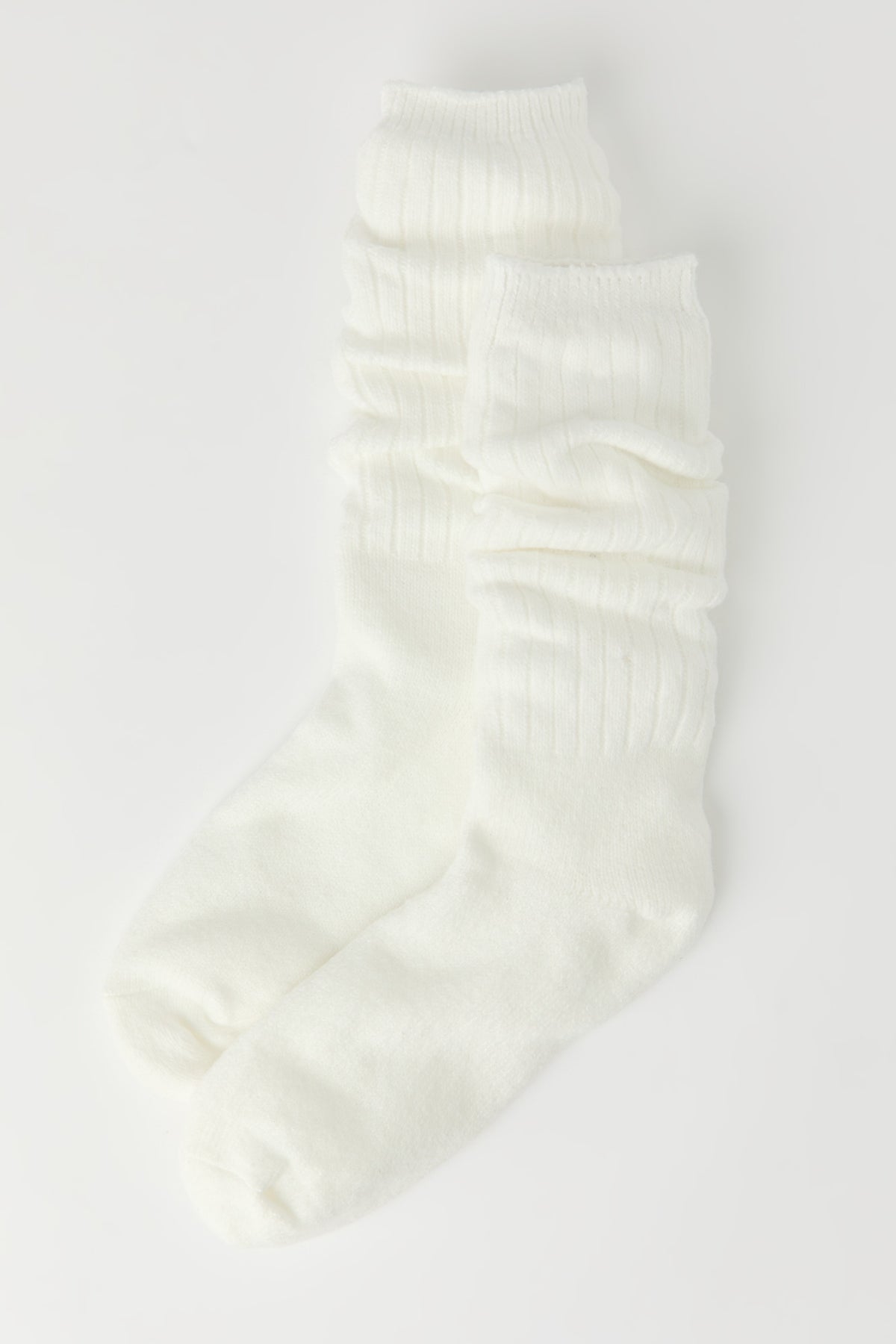 Rhinestone Slouchy Socks (2 Pack) - White