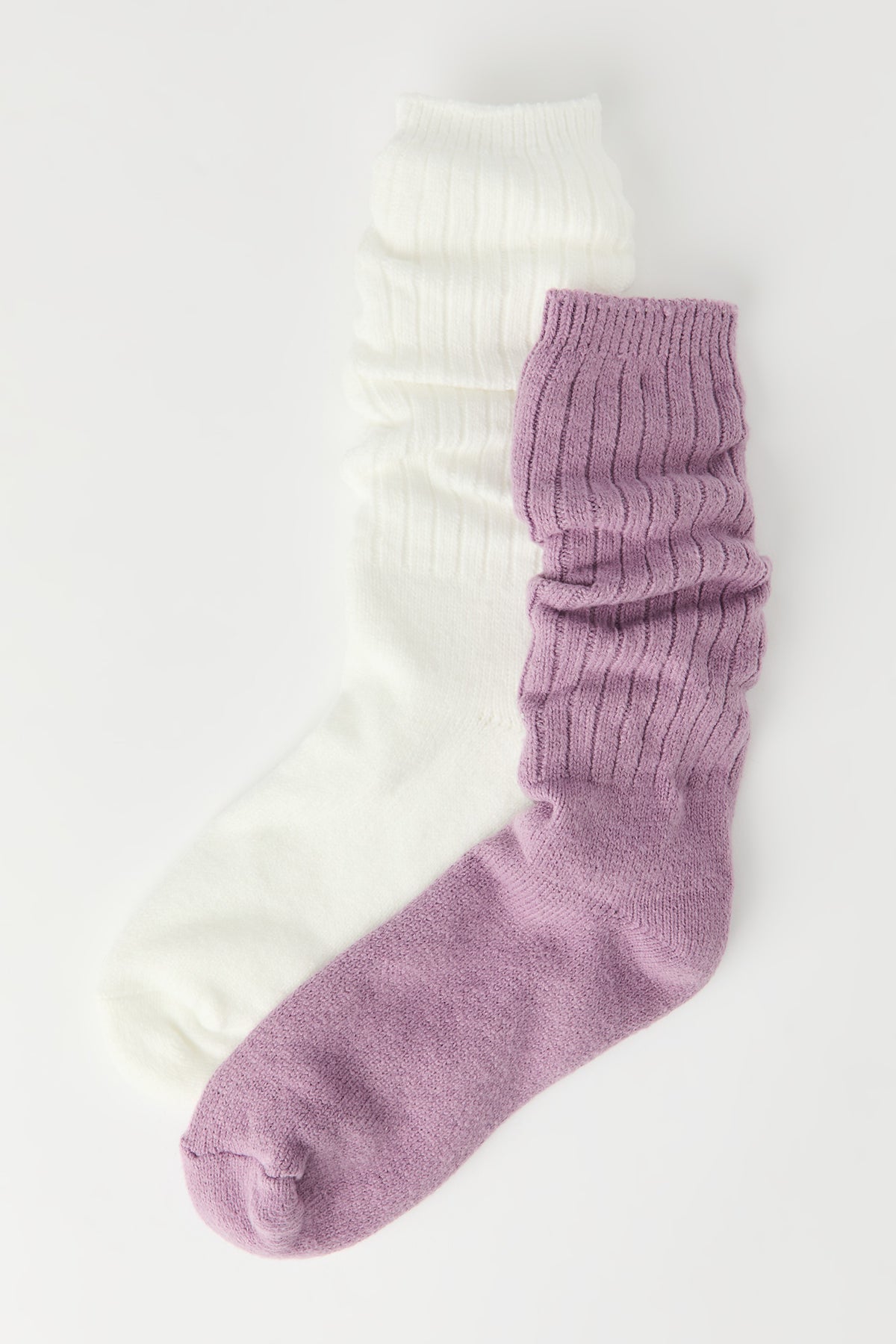 Girls Rhinestone Slouchy Socks (2 Pack) - Purple