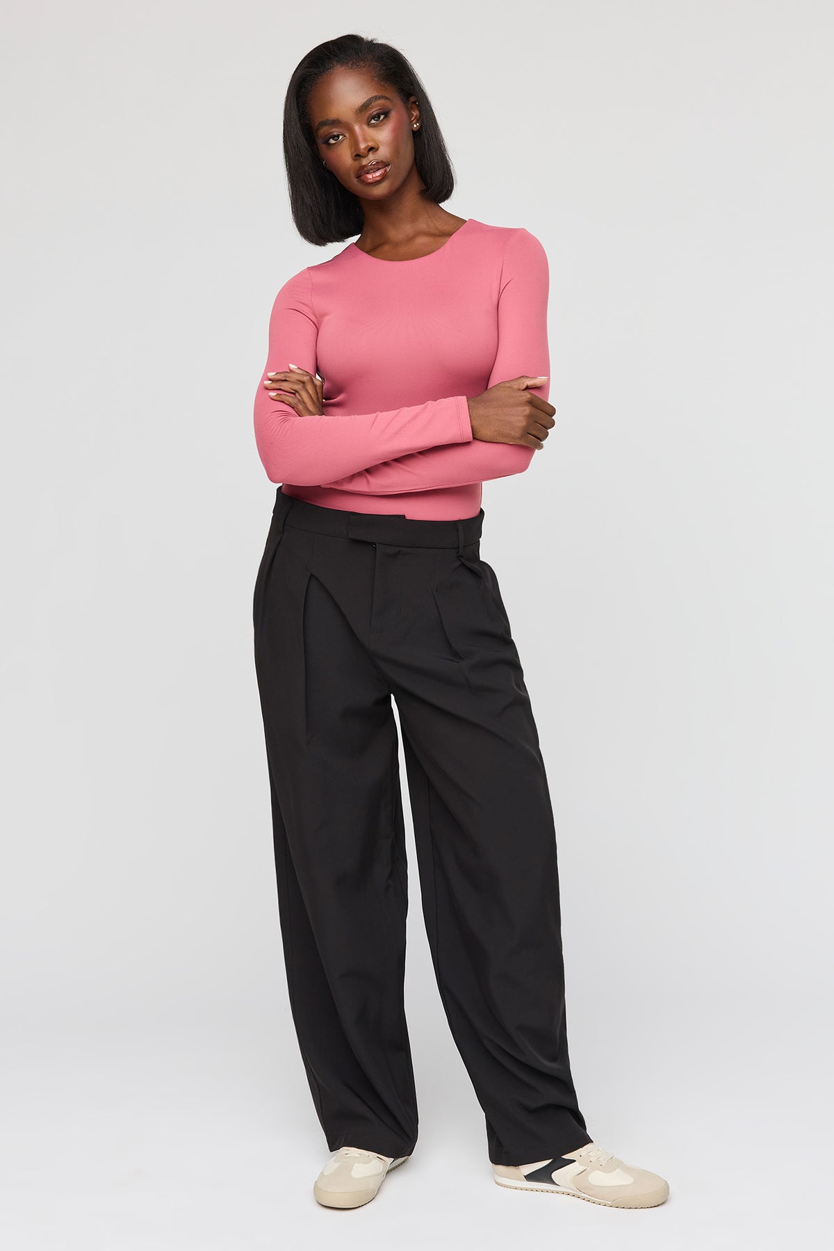 Alt View 3. Luxe Heavy Contour Long Sleeve Bodysuit - Magenta