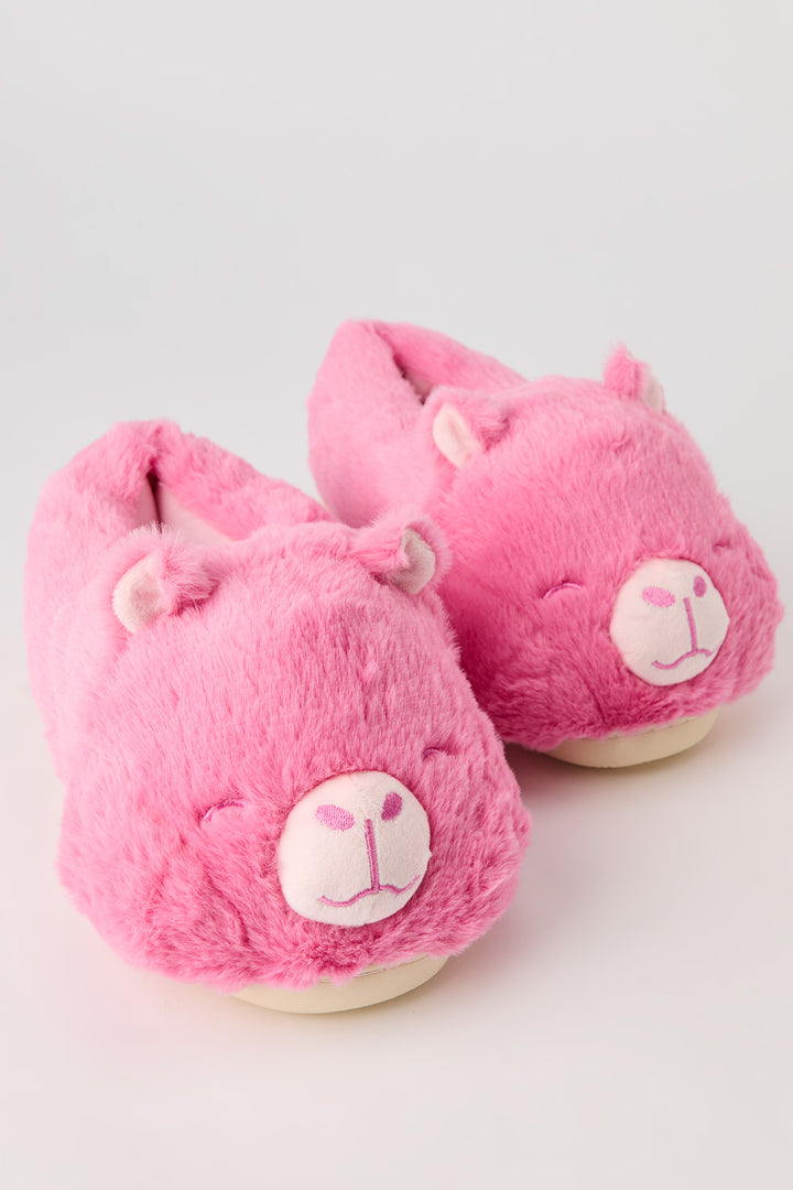 3D Bear Faux Fur Slippers