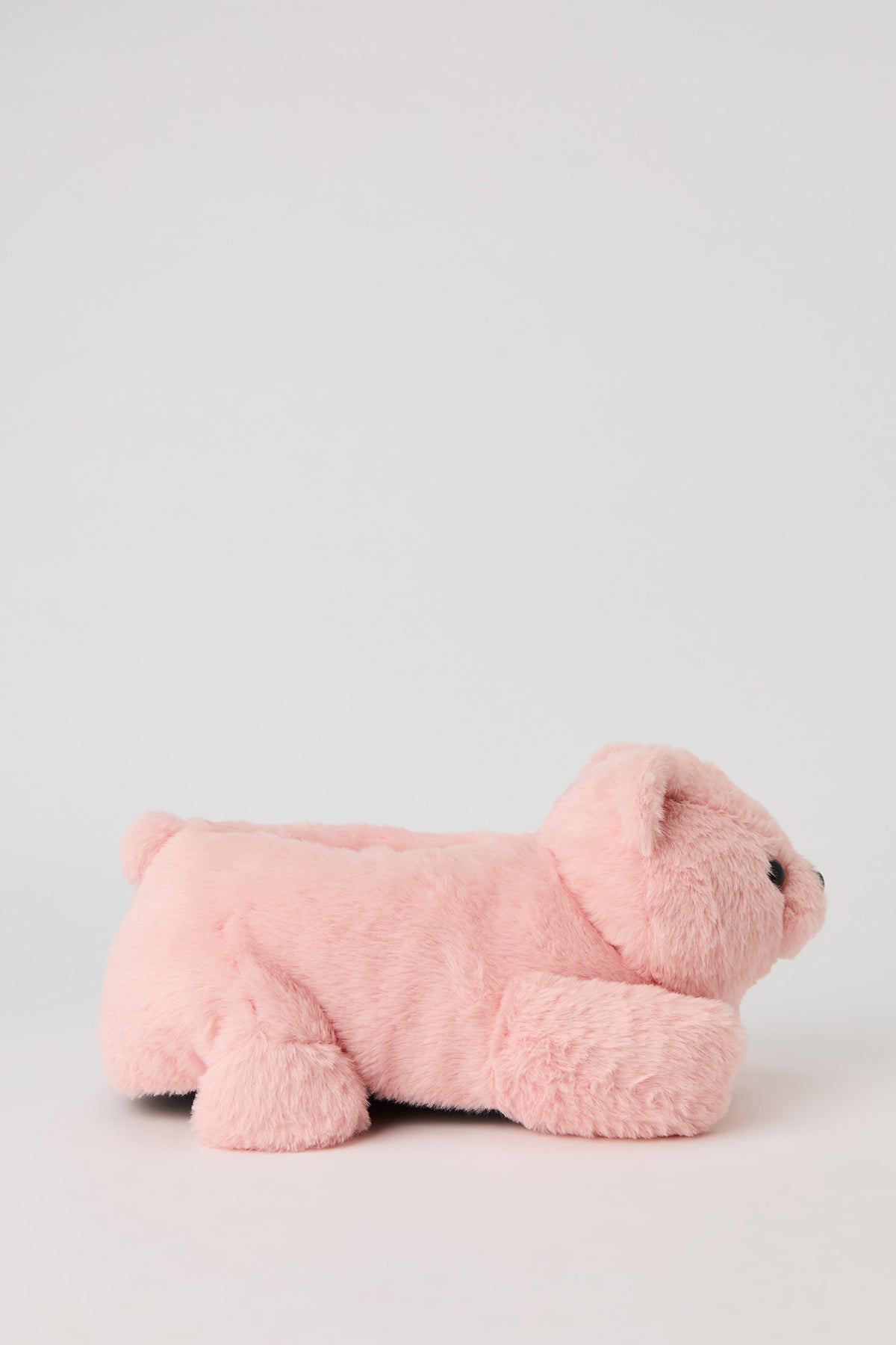 Alt View 2. 3D Teddy Bear Faux Fur Slippers - Light Pink