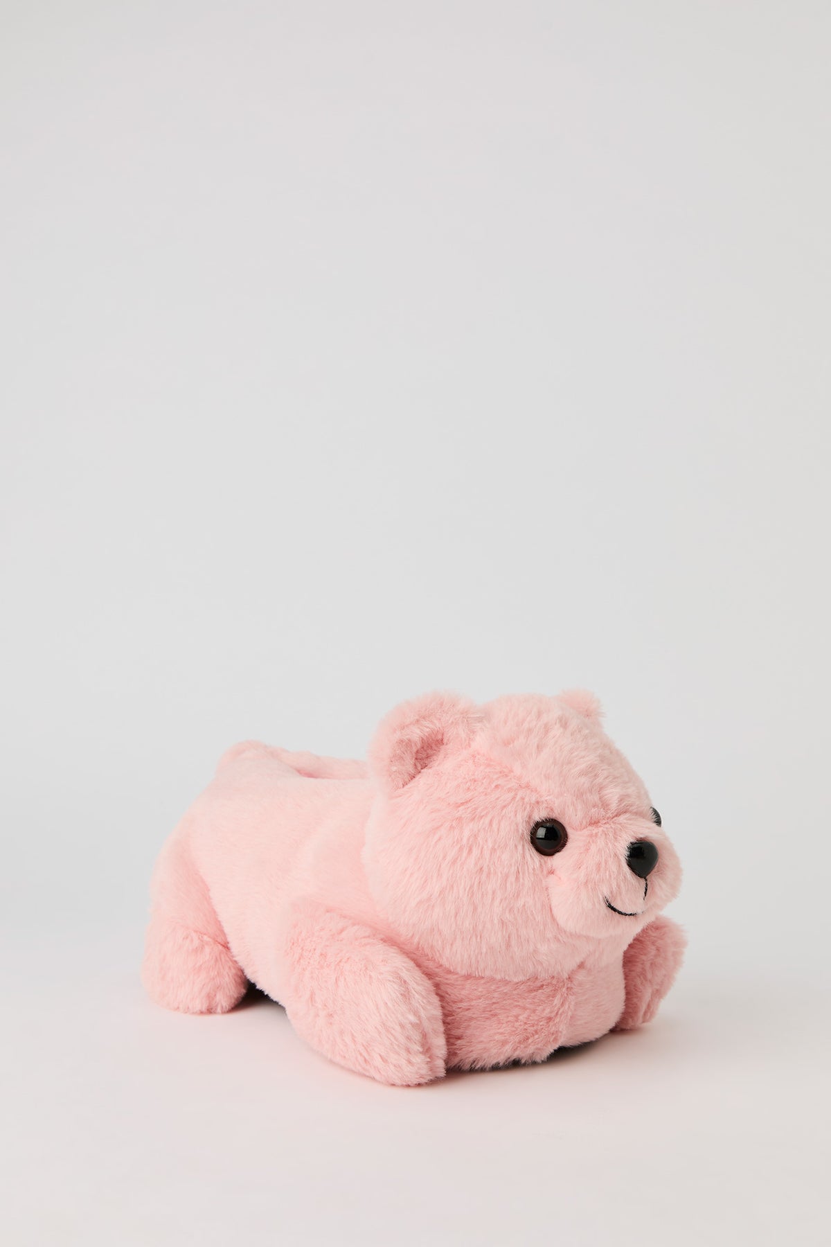 Alt View 3. 3D Teddy Bear Faux Fur Slippers - Light Pink