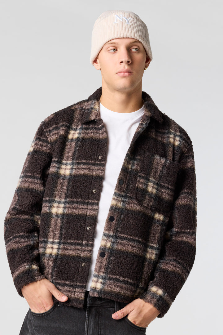 Surchemise boutonnée en Sherpa