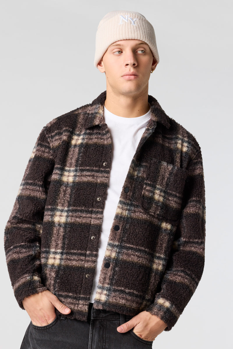 Surchemise boutonnée en Sherpa