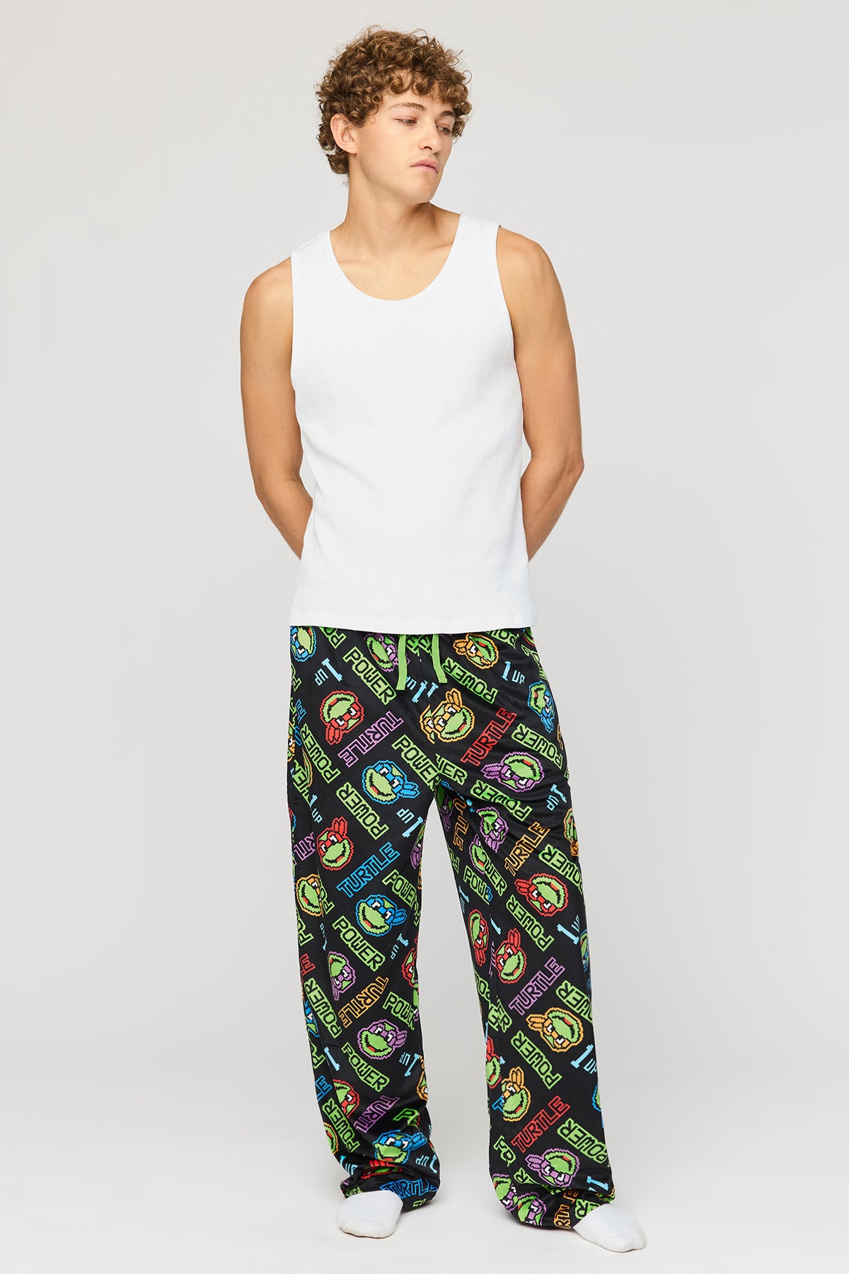 Alt View 2. Cartoon Plush Pajama Pant - Black