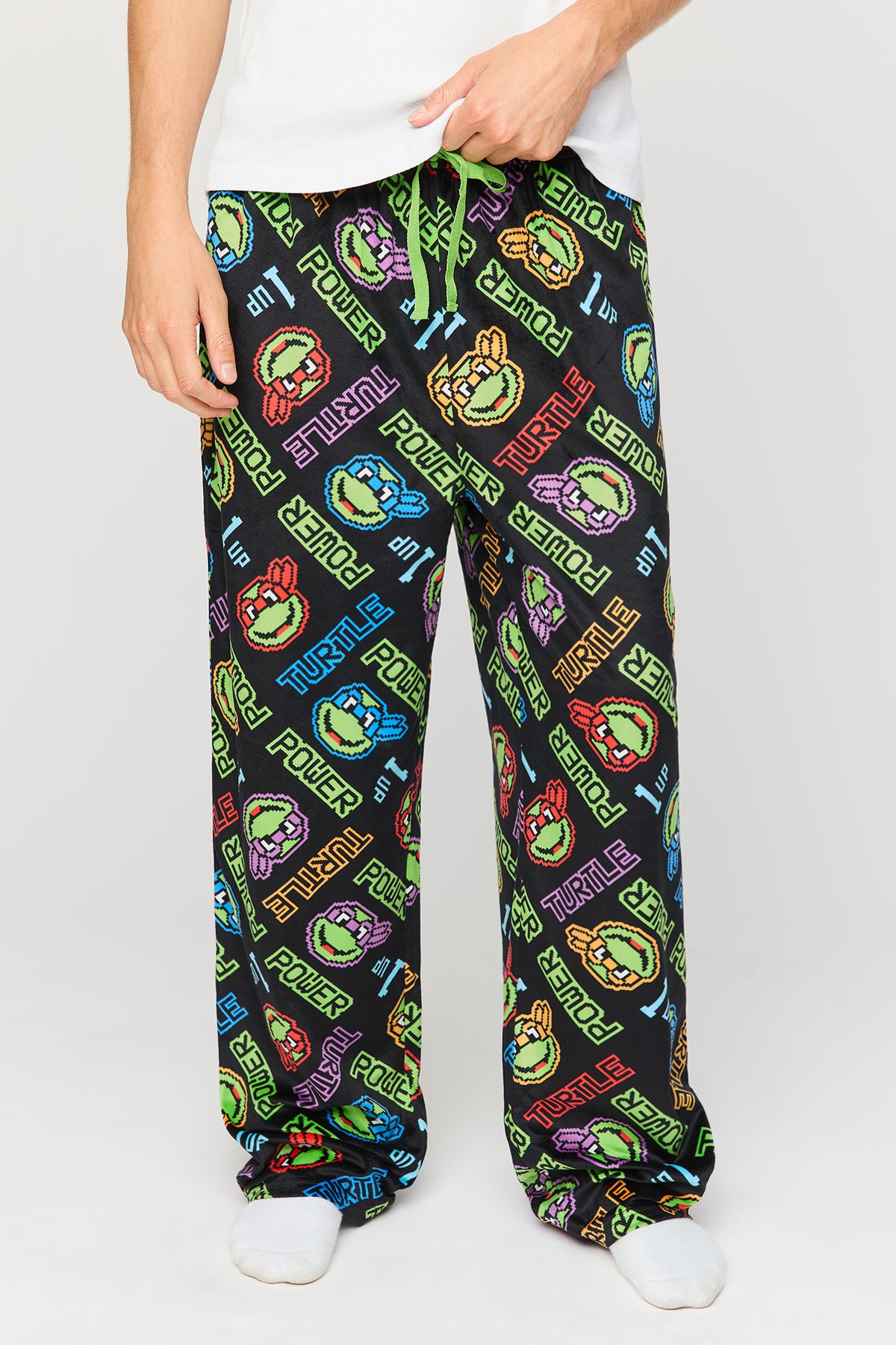 Cartoon Plush Pajama Pant - Black