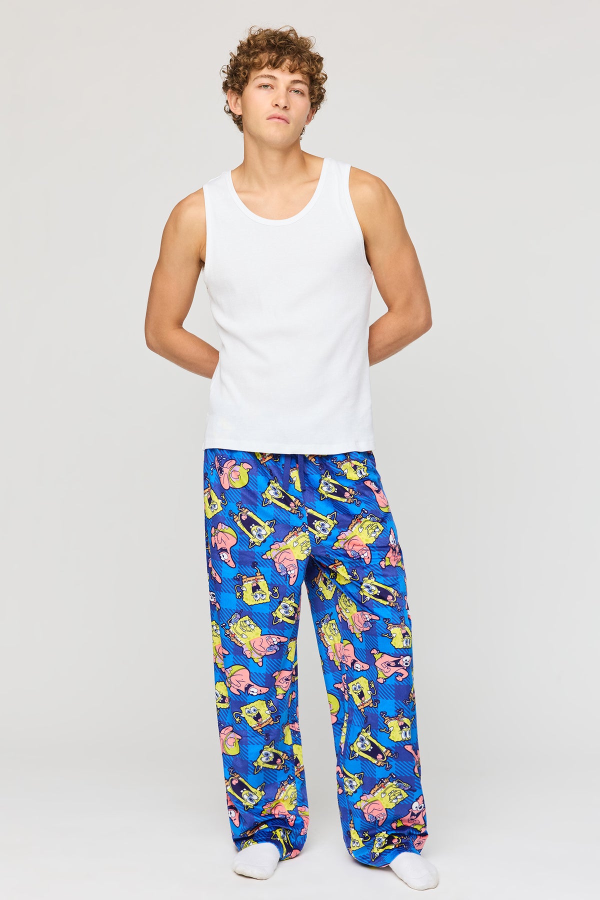 Alt View 2. Cartoon Plush Pajama Pant - Blue