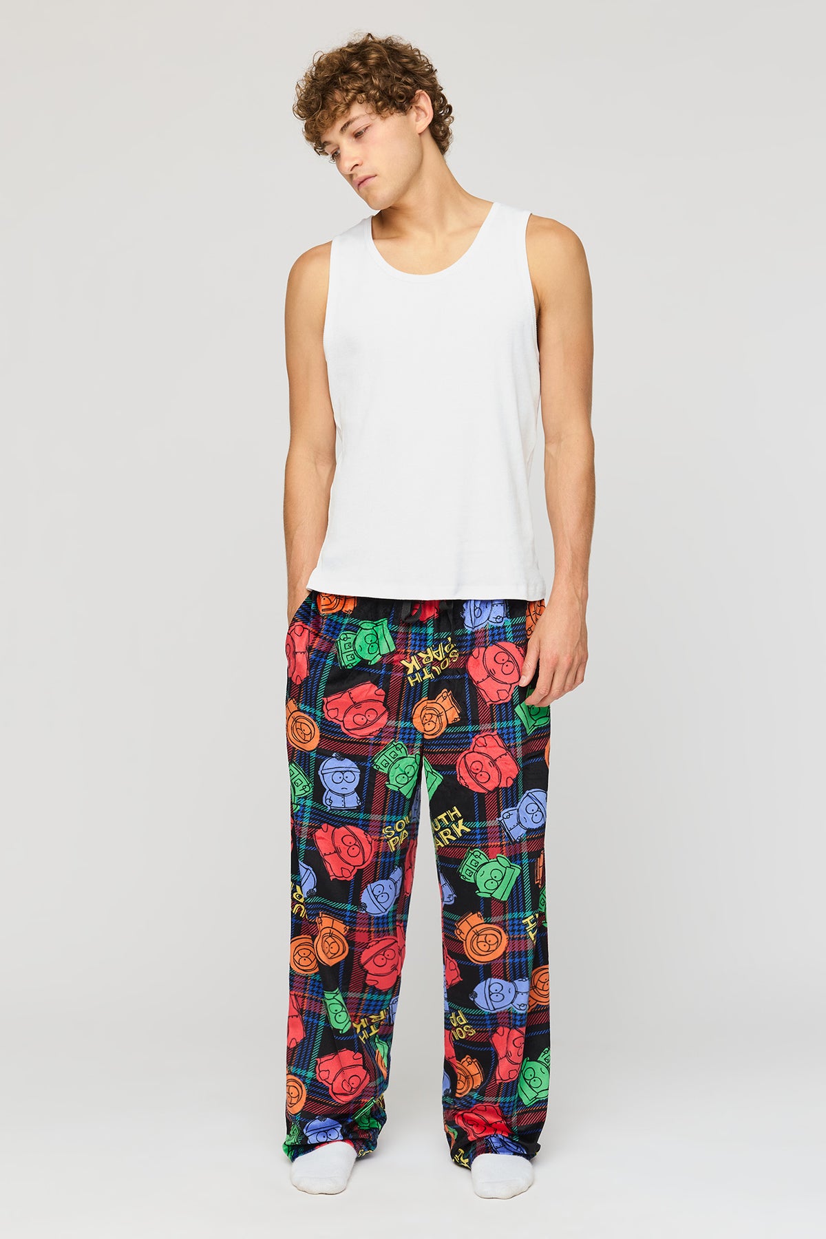 Alt View 2. Cartoon Plush Pajama Pant - Navy