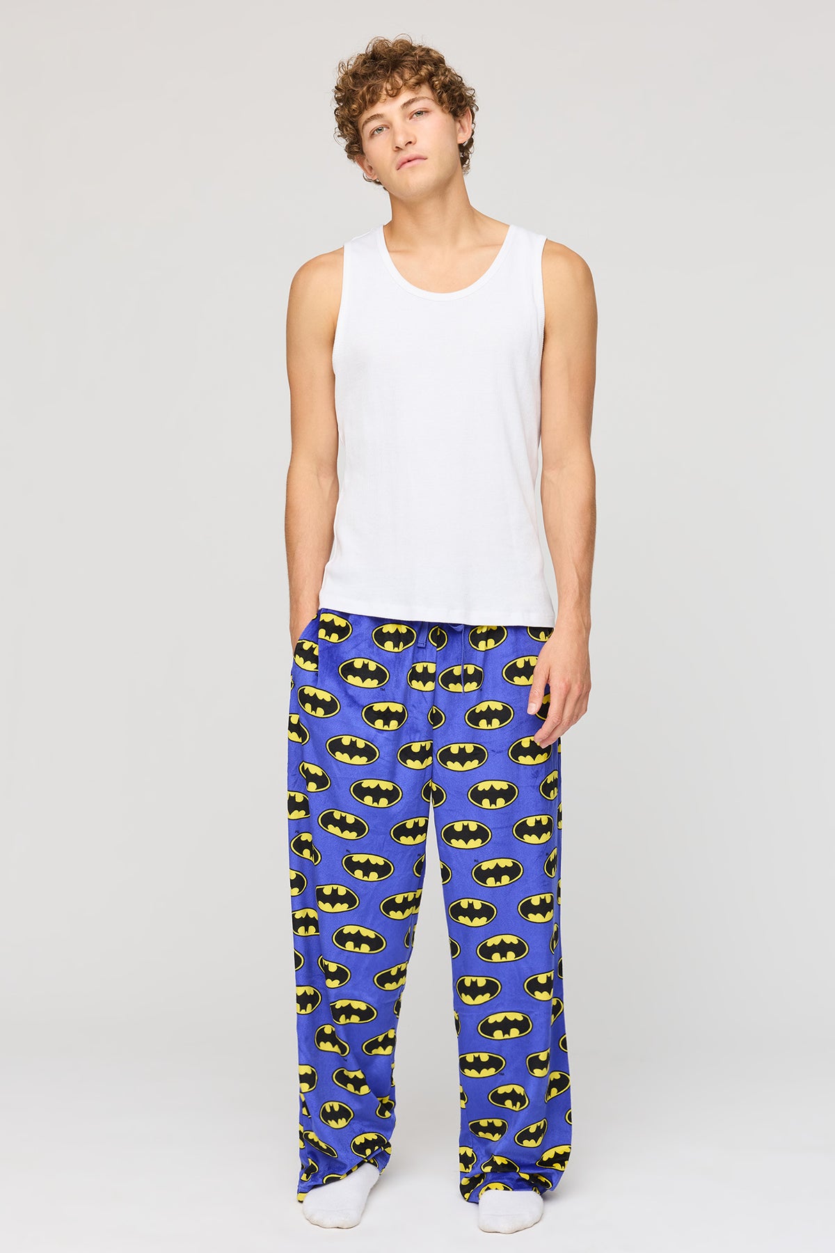 Alt View 2. Cartoon Plush Pajama Pant - Dark Blue