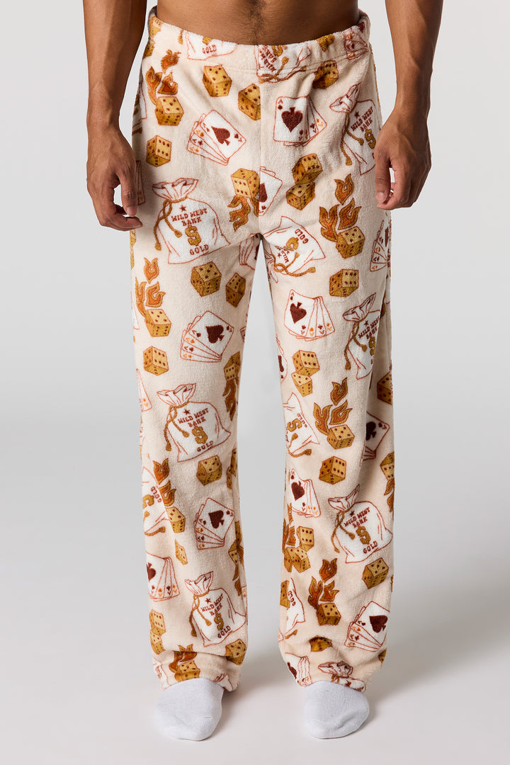 Pantalon de pyjama imprimé en peluche