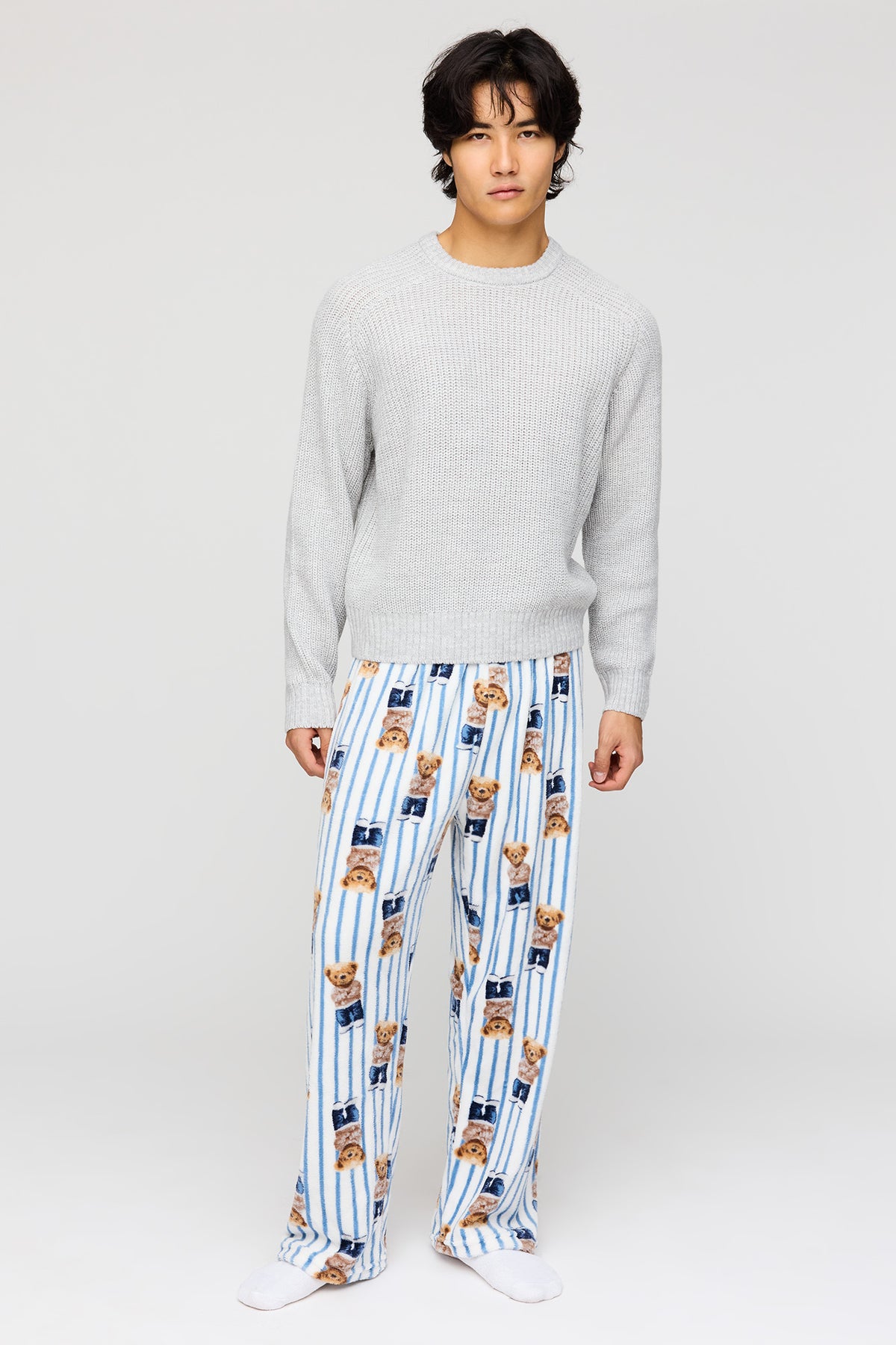 Alt View 2. Plush Pajama Pant - Light Blue