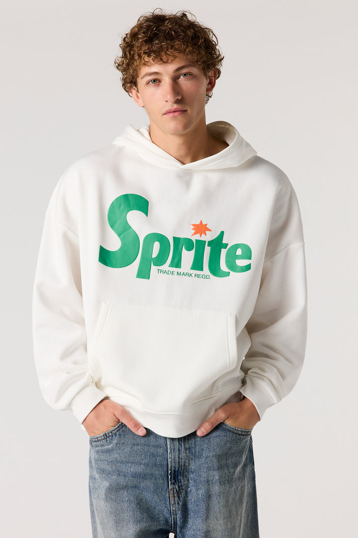Haut carré à capuchon en molleton avec motif brodé Sprite