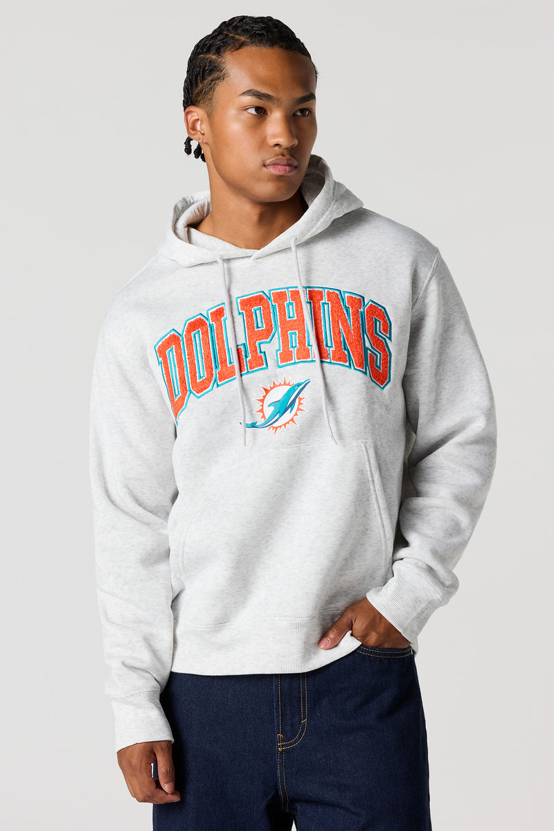 Dolphins Chenille Embroidered Fleece Hoodie