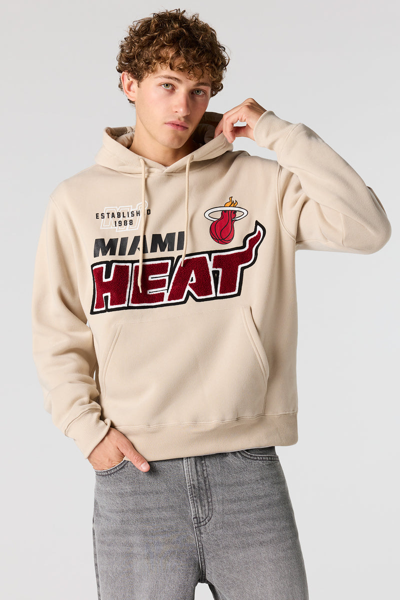 Haut à capuchon avec motif brodé Miami Heat en chenille