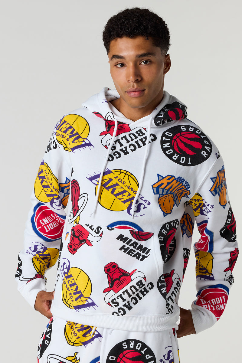 Basketball Print Fleece Hoodie