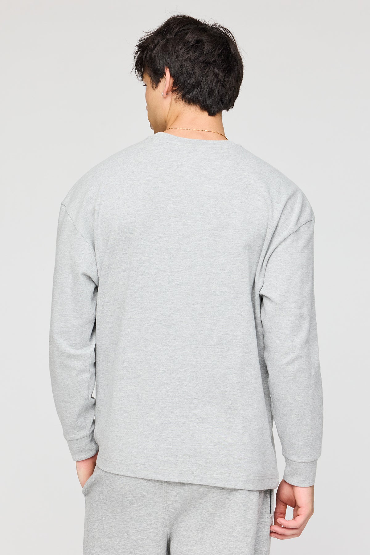 Alt View 2. Long Sleeve Top - Heather Grey