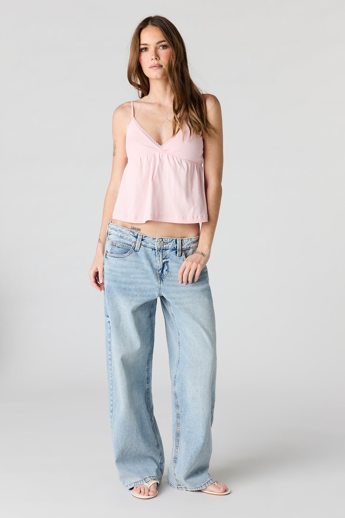 Alt View 3. Surplice Babydoll Cami - Pink