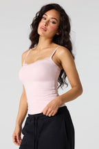 Débardeur sans soutien-gorge intégré avec liséré de dentelle