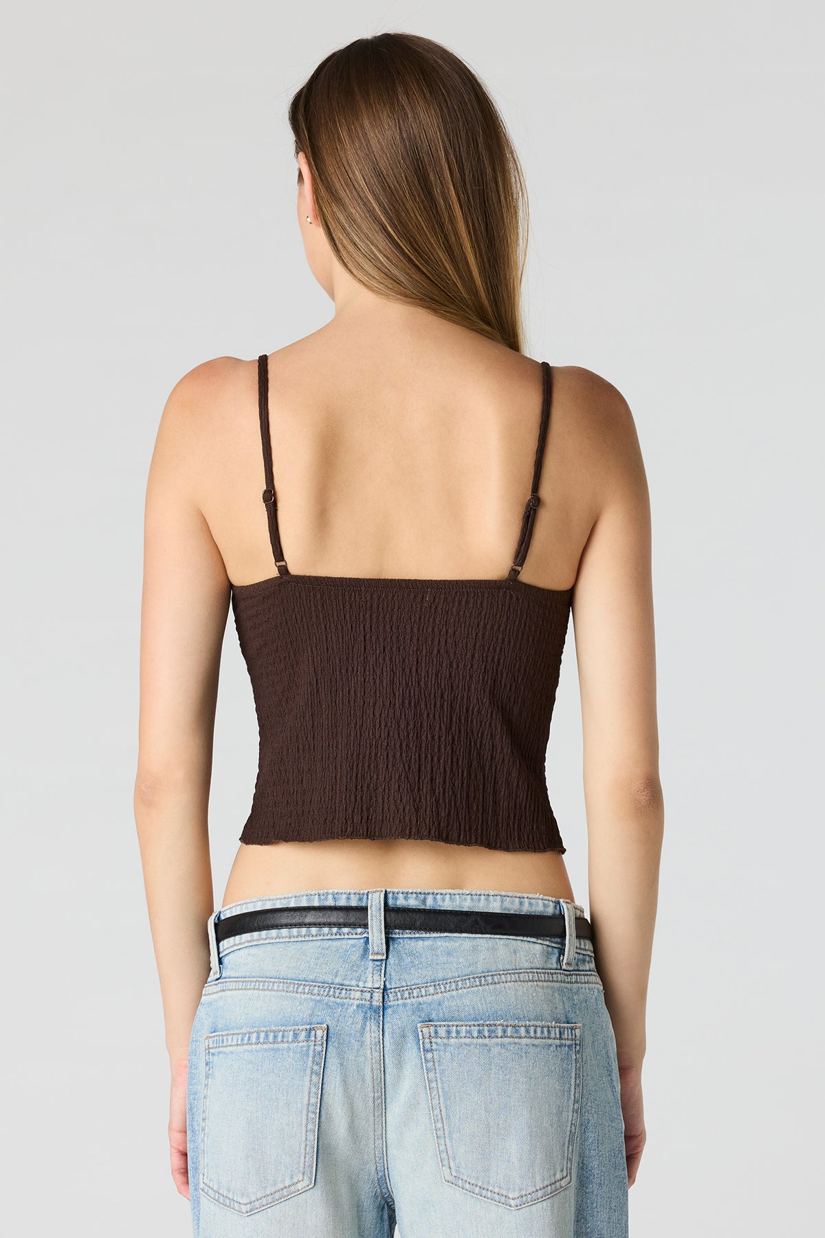 Alt View 2. Textured Butterfly Top - Brown