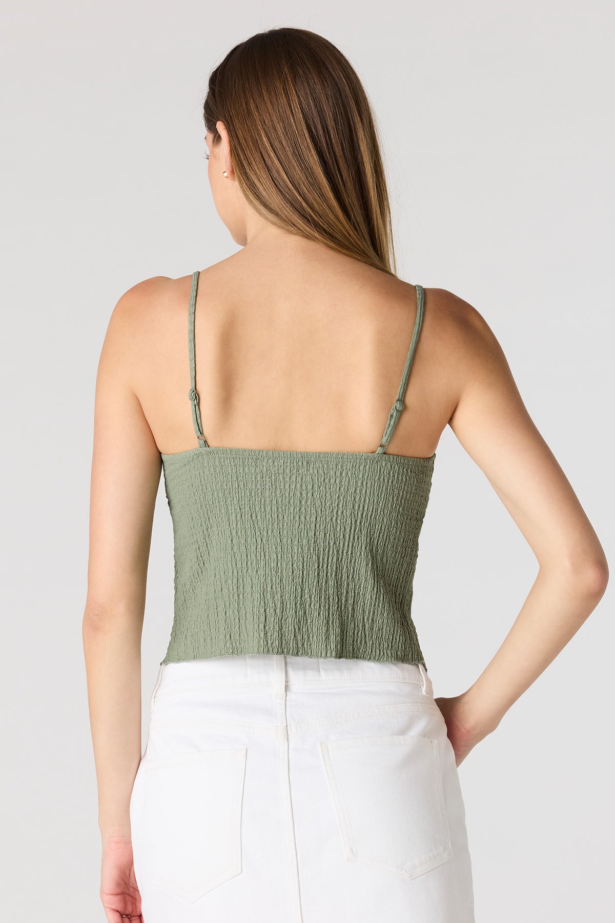 Alt View 2. Textured Butterfly Top - Dark Green