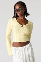 Haut crocheté à manches cloche avec anneau en O