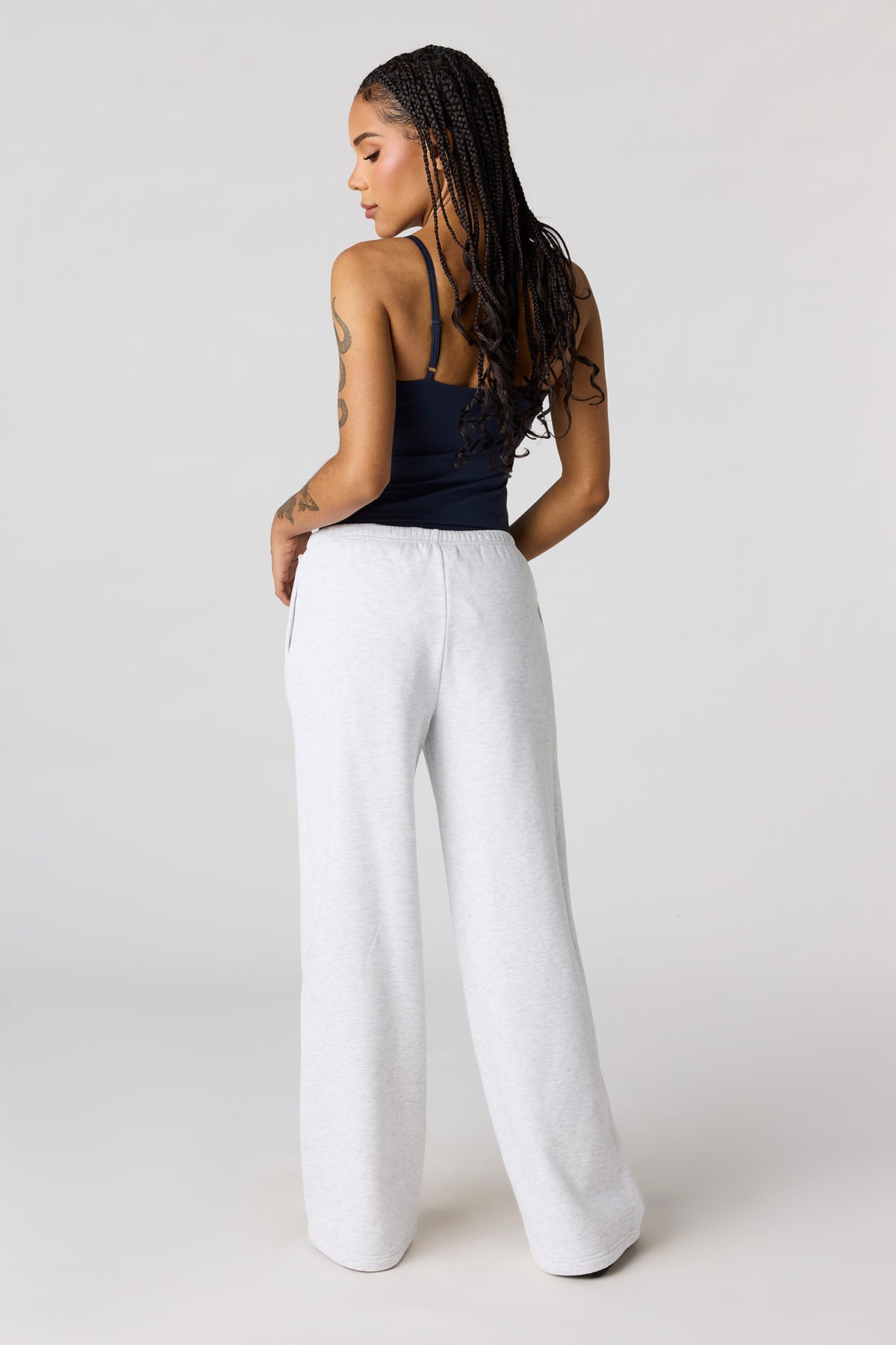 Alt View 3. Luxe Fleece Low Rise Baggy Sweatpant - Light Grey