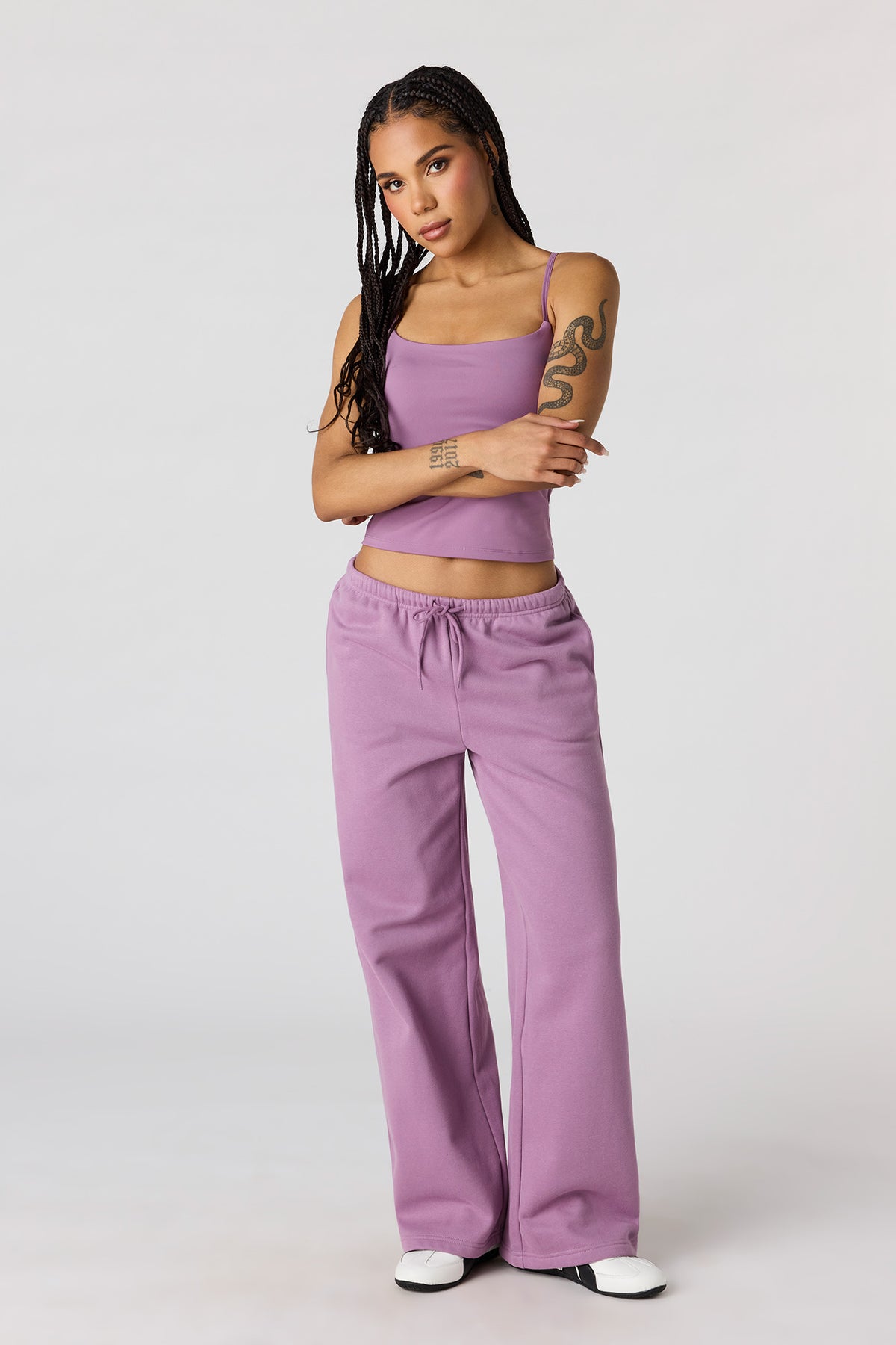 Alt View 4. Luxe Fleece Low Rise Baggy Sweatpant - Purple